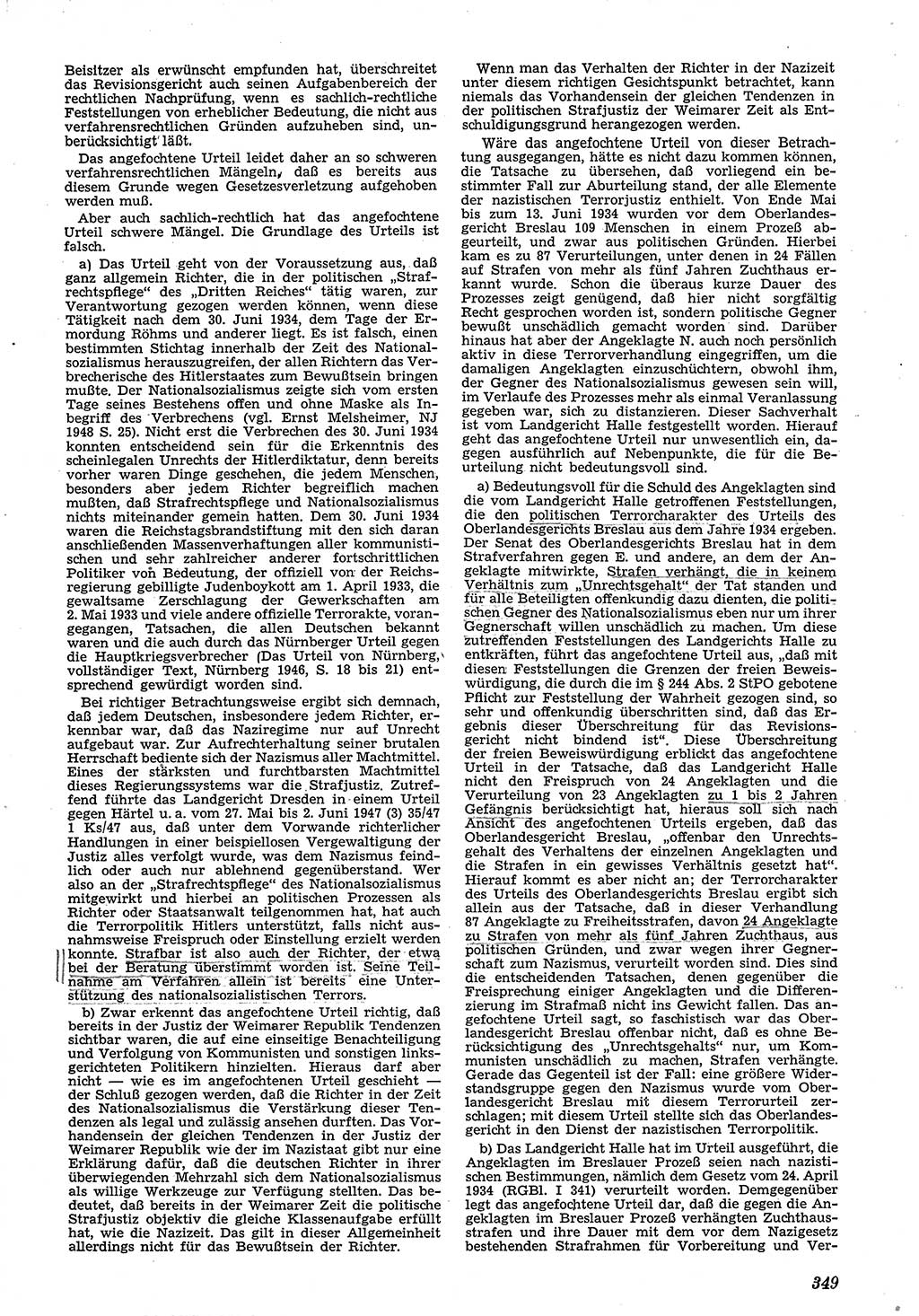Neue Justiz (NJ), Zeitschrift für Recht und Rechtswissenschaft [Deutsche Demokratische Republik (DDR)], 4. Jahrgang 1950, Seite 349 (NJ DDR 1950, S. 349)