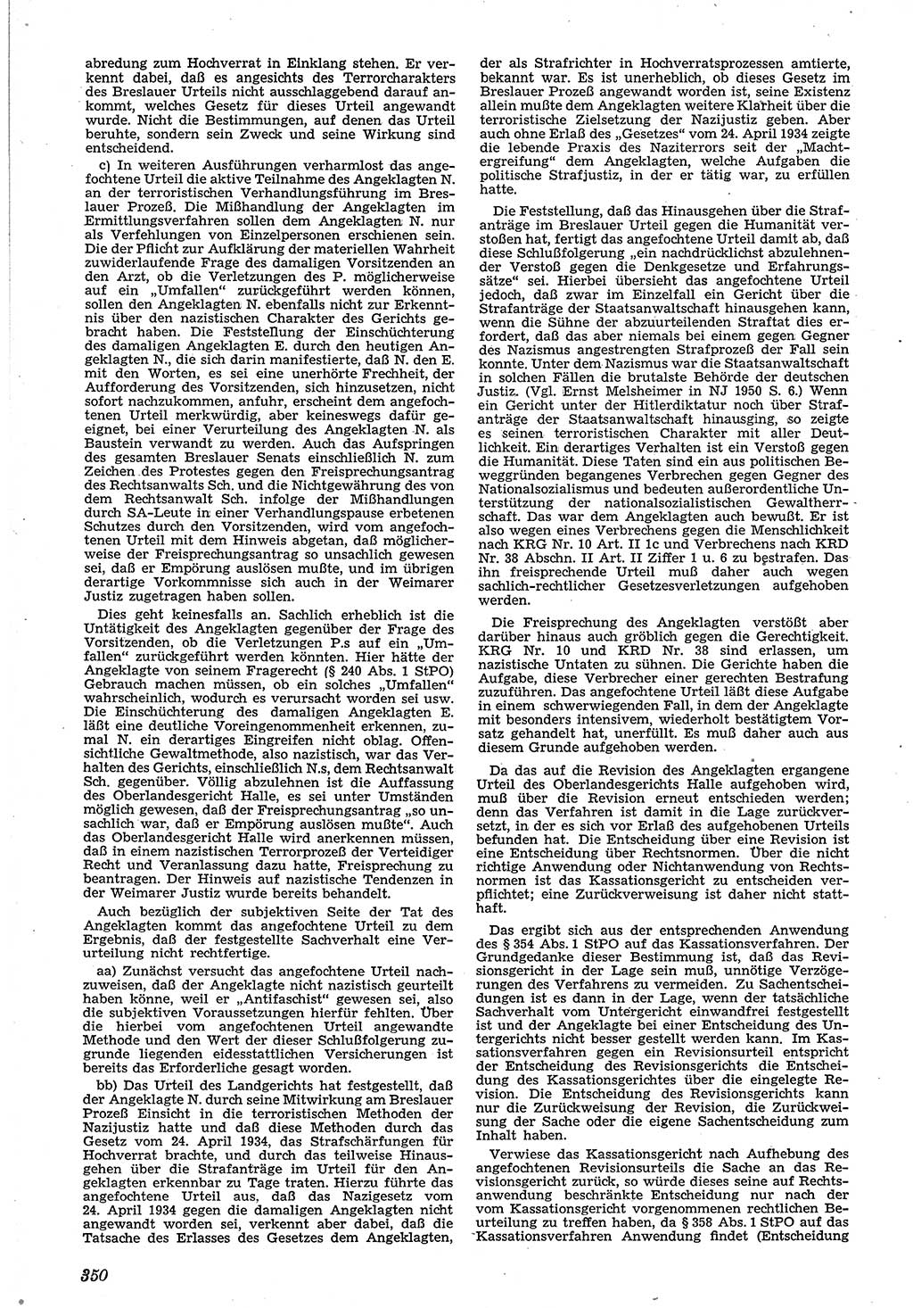 Neue Justiz (NJ), Zeitschrift für Recht und Rechtswissenschaft [Deutsche Demokratische Republik (DDR)], 4. Jahrgang 1950, Seite 350 (NJ DDR 1950, S. 350)