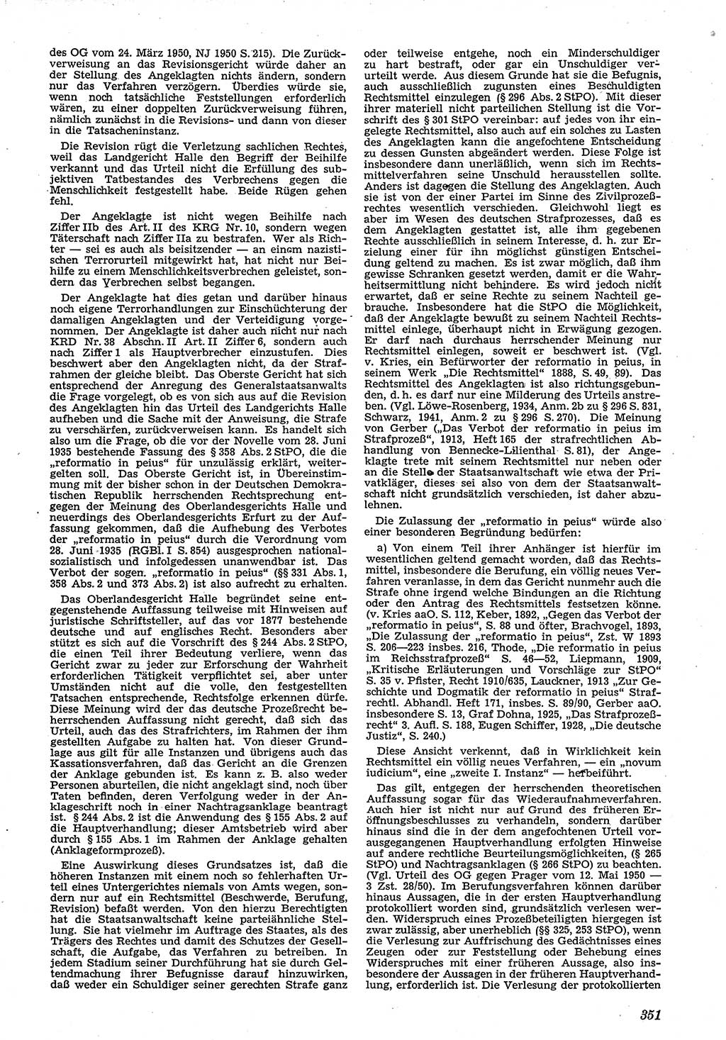 Neue Justiz (NJ), Zeitschrift für Recht und Rechtswissenschaft [Deutsche Demokratische Republik (DDR)], 4. Jahrgang 1950, Seite 351 (NJ DDR 1950, S. 351)