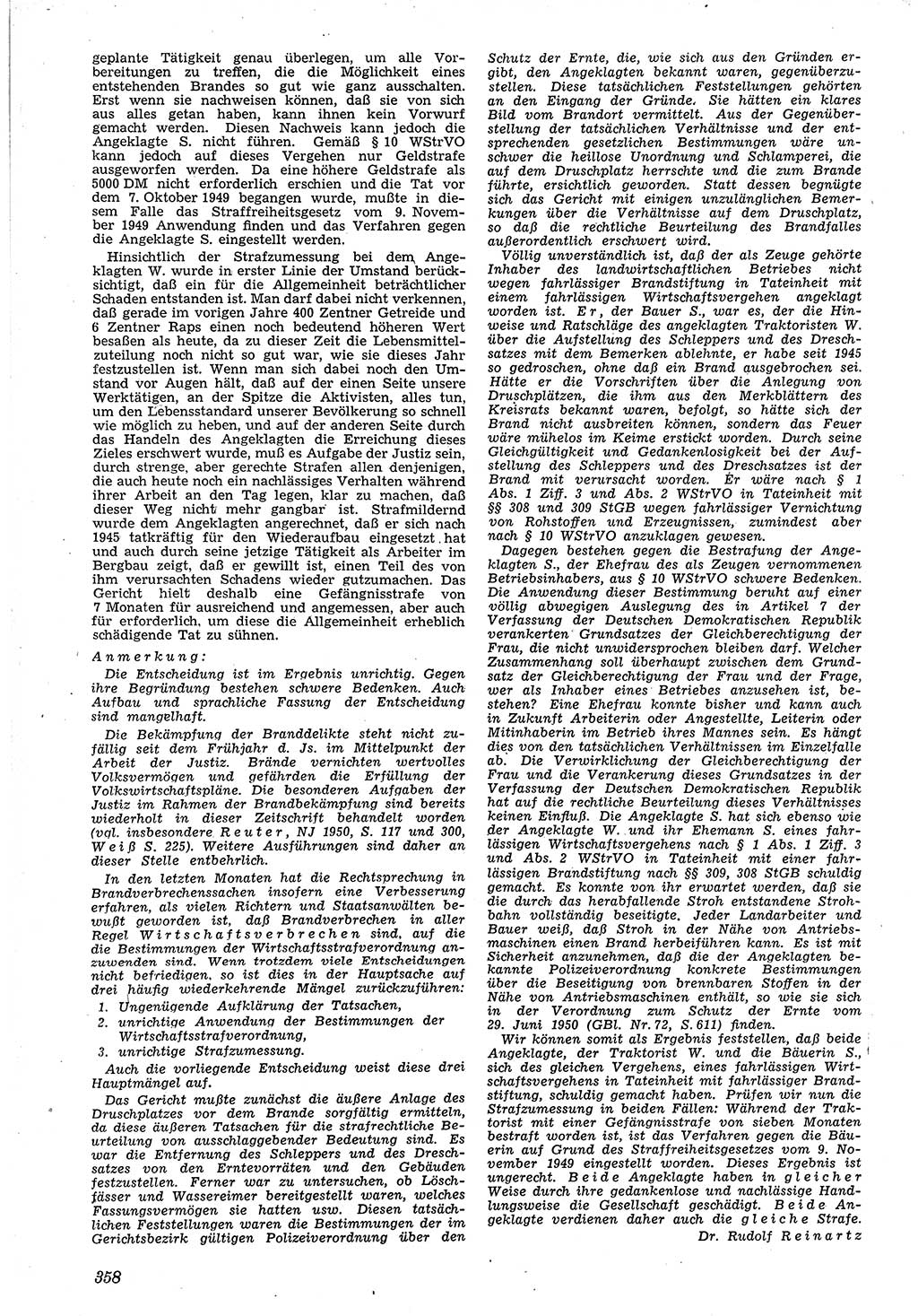 Neue Justiz (NJ), Zeitschrift für Recht und Rechtswissenschaft [Deutsche Demokratische Republik (DDR)], 4. Jahrgang 1950, Seite 358 (NJ DDR 1950, S. 358)