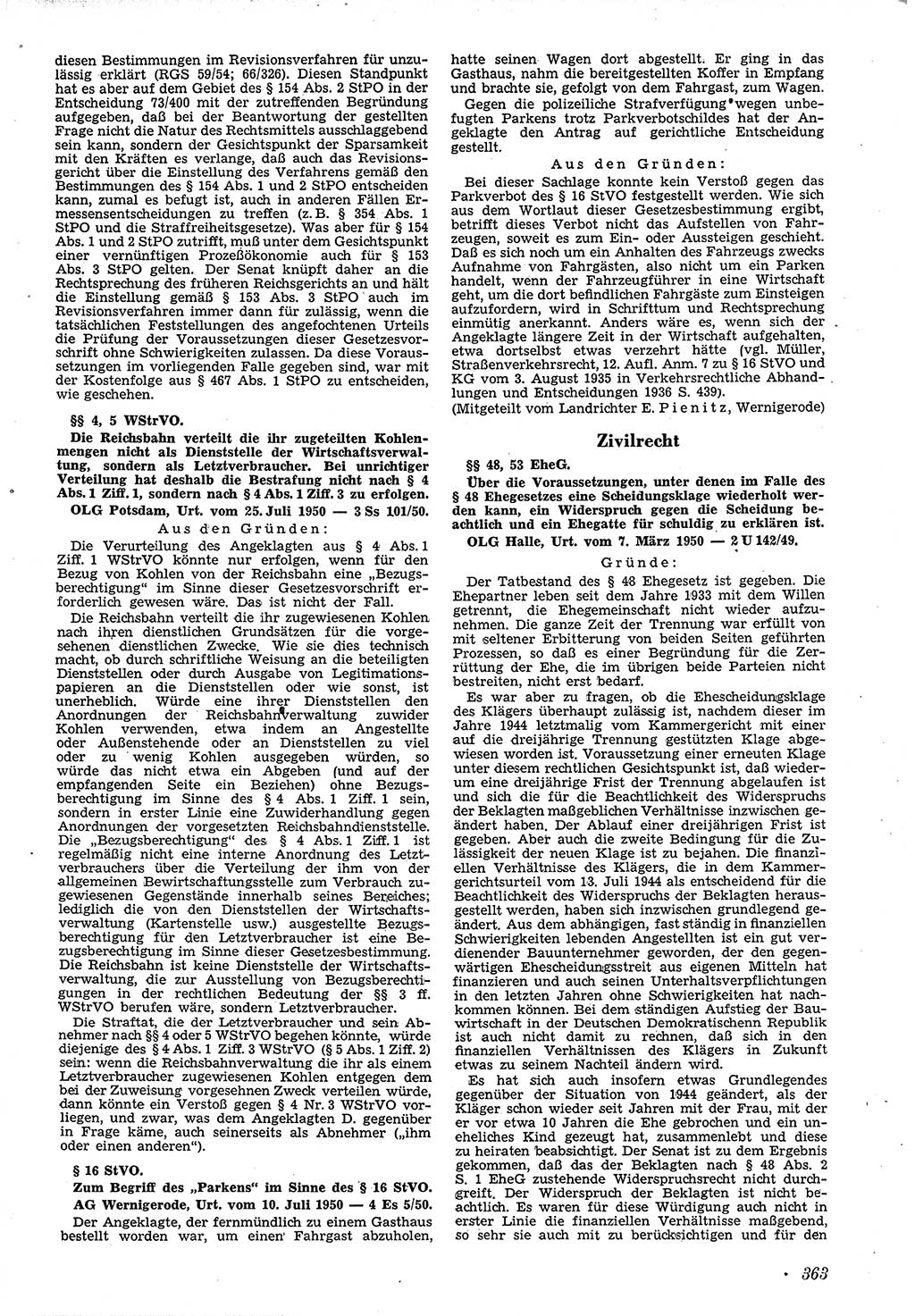 Neue Justiz (NJ), Zeitschrift für Recht und Rechtswissenschaft [Deutsche Demokratische Republik (DDR)], 4. Jahrgang 1950, Seite 363 (NJ DDR 1950, S. 363)