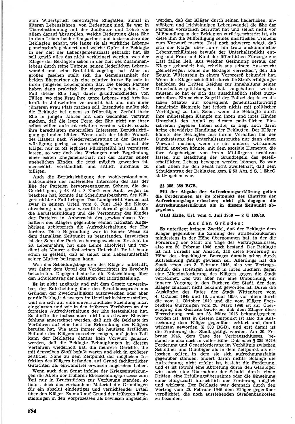 Neue Justiz (NJ), Zeitschrift für Recht und Rechtswissenschaft [Deutsche Demokratische Republik (DDR)], 4. Jahrgang 1950, Seite 364 (NJ DDR 1950, S. 364)