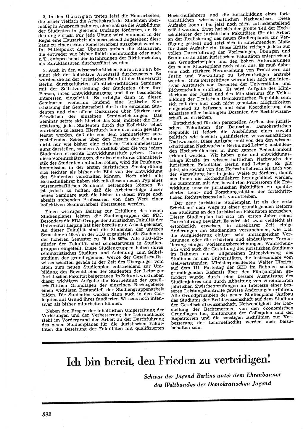 Neue Justiz (NJ), Zeitschrift für Recht und Rechtswissenschaft [Deutsche Demokratische Republik (DDR)], 4. Jahrgang 1950, Seite 392 (NJ DDR 1950, S. 392)