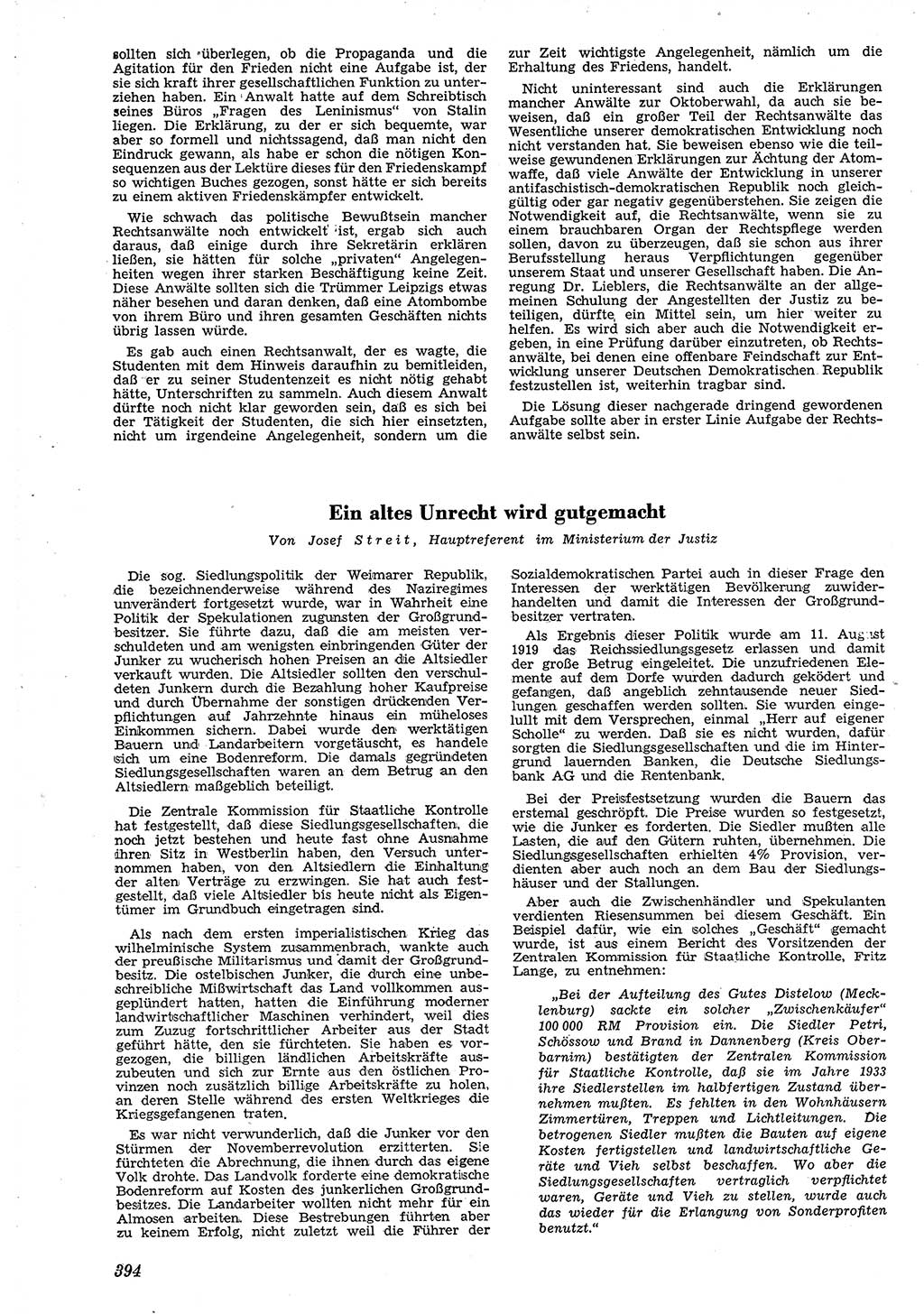 Neue Justiz (NJ), Zeitschrift für Recht und Rechtswissenschaft [Deutsche Demokratische Republik (DDR)], 4. Jahrgang 1950, Seite 394 (NJ DDR 1950, S. 394)