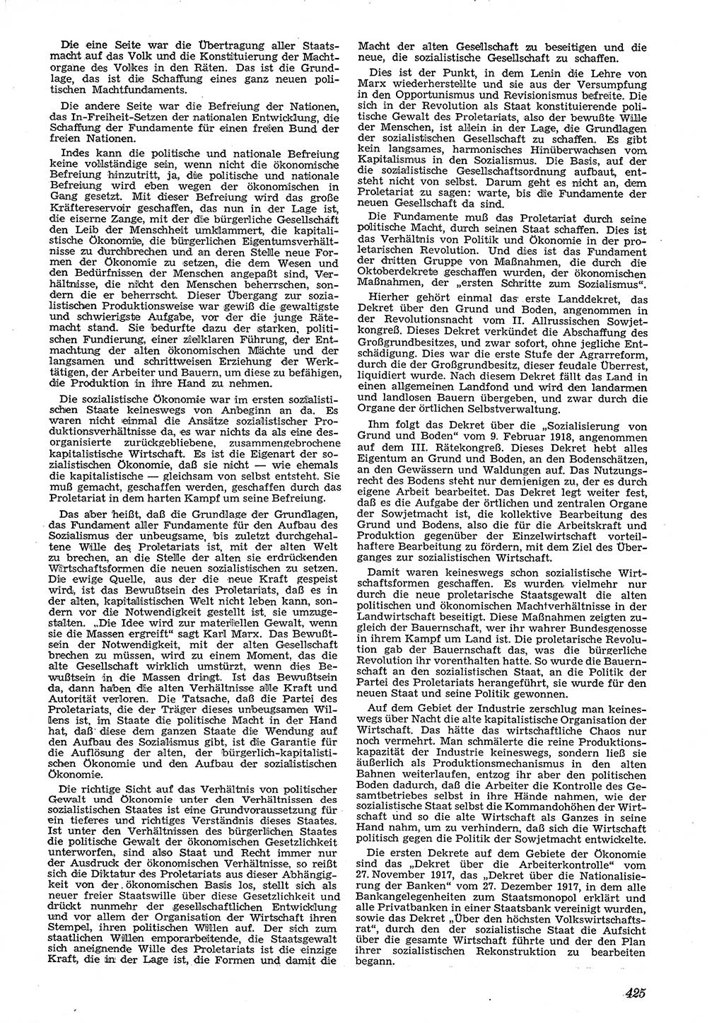 Neue Justiz (NJ), Zeitschrift für Recht und Rechtswissenschaft [Deutsche Demokratische Republik (DDR)], 4. Jahrgang 1950, Seite 425 (NJ DDR 1950, S. 425)