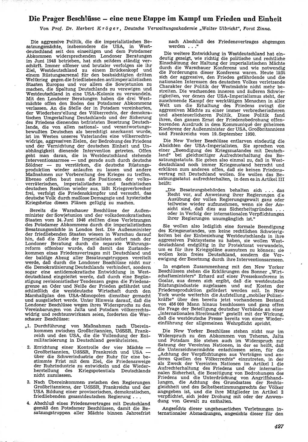 Neue Justiz (NJ), Zeitschrift für Recht und Rechtswissenschaft [Deutsche Demokratische Republik (DDR)], 4. Jahrgang 1950, Seite 427 (NJ DDR 1950, S. 427)