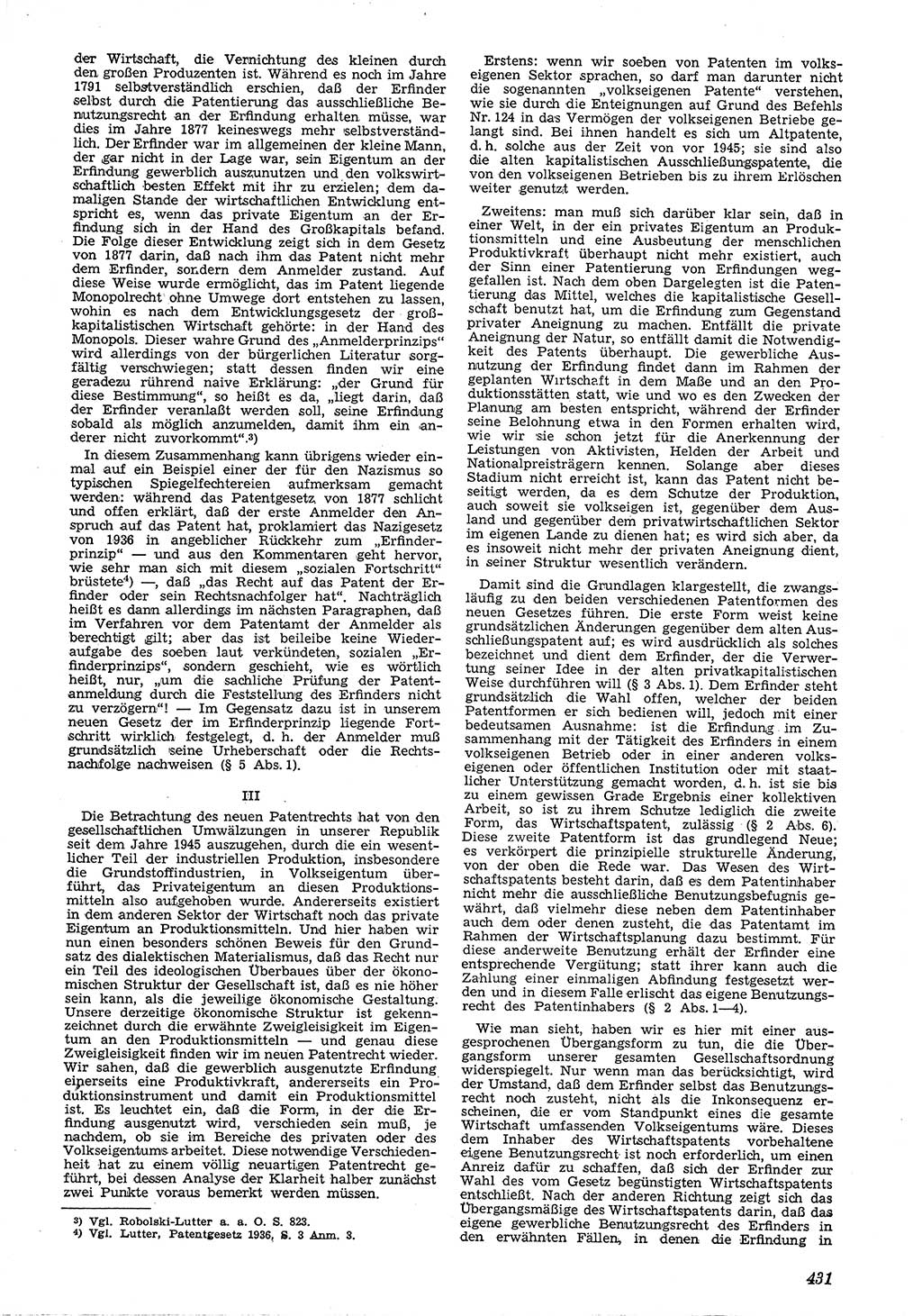 Neue Justiz (NJ), Zeitschrift für Recht und Rechtswissenschaft [Deutsche Demokratische Republik (DDR)], 4. Jahrgang 1950, Seite 431 (NJ DDR 1950, S. 431)