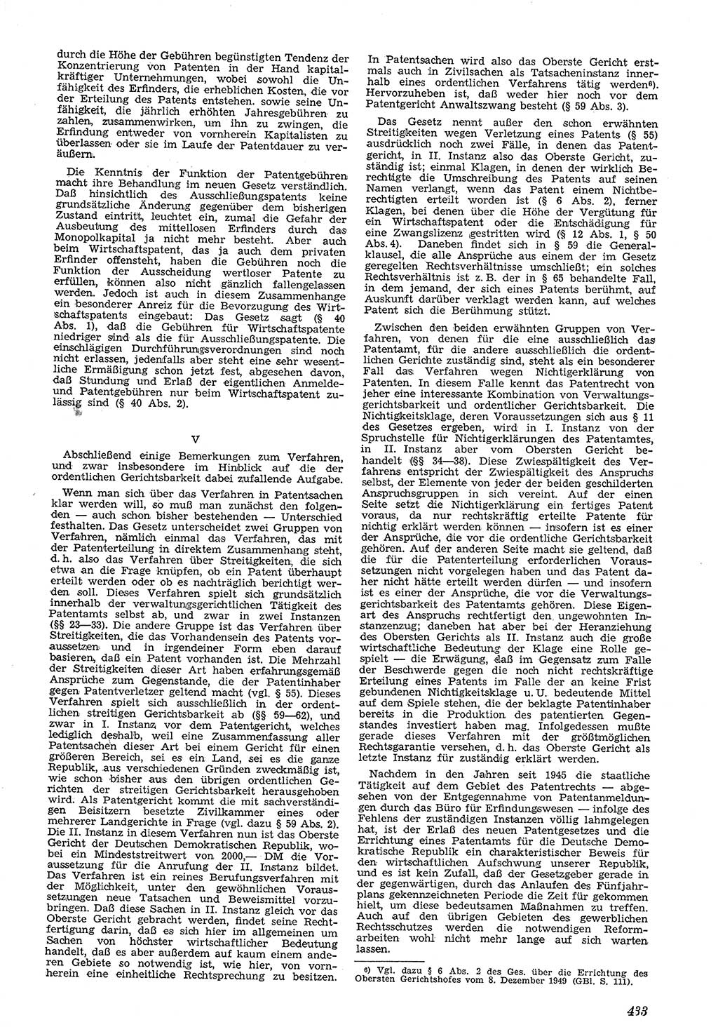 Neue Justiz (NJ), Zeitschrift für Recht und Rechtswissenschaft [Deutsche Demokratische Republik (DDR)], 4. Jahrgang 1950, Seite 433 (NJ DDR 1950, S. 433)