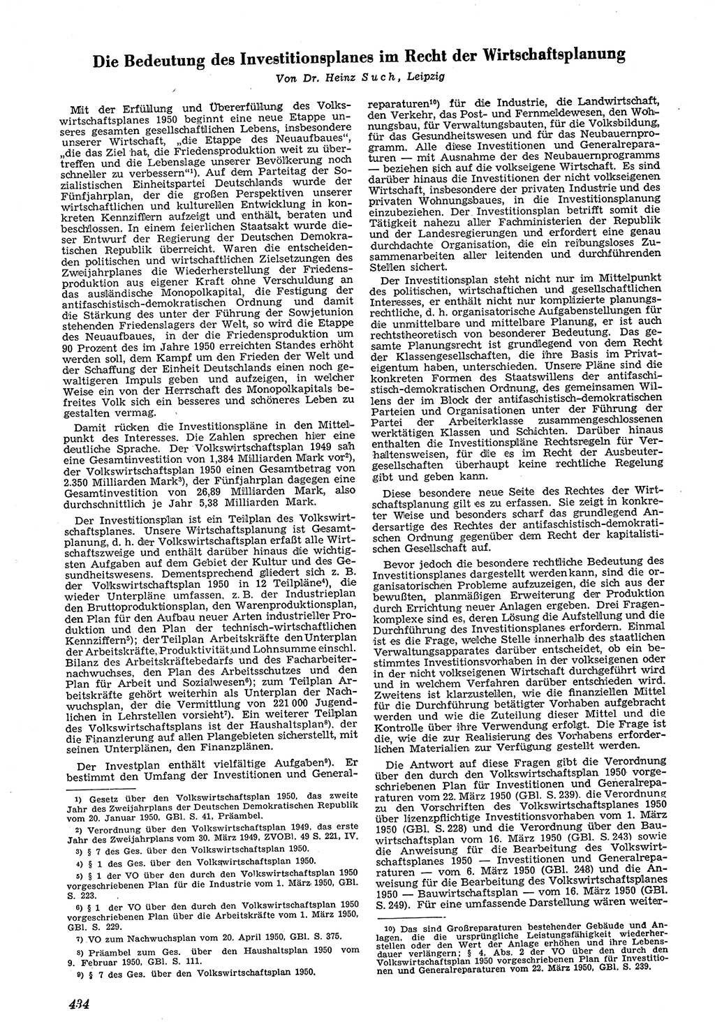 Neue Justiz (NJ), Zeitschrift für Recht und Rechtswissenschaft [Deutsche Demokratische Republik (DDR)], 4. Jahrgang 1950, Seite 434 (NJ DDR 1950, S. 434)