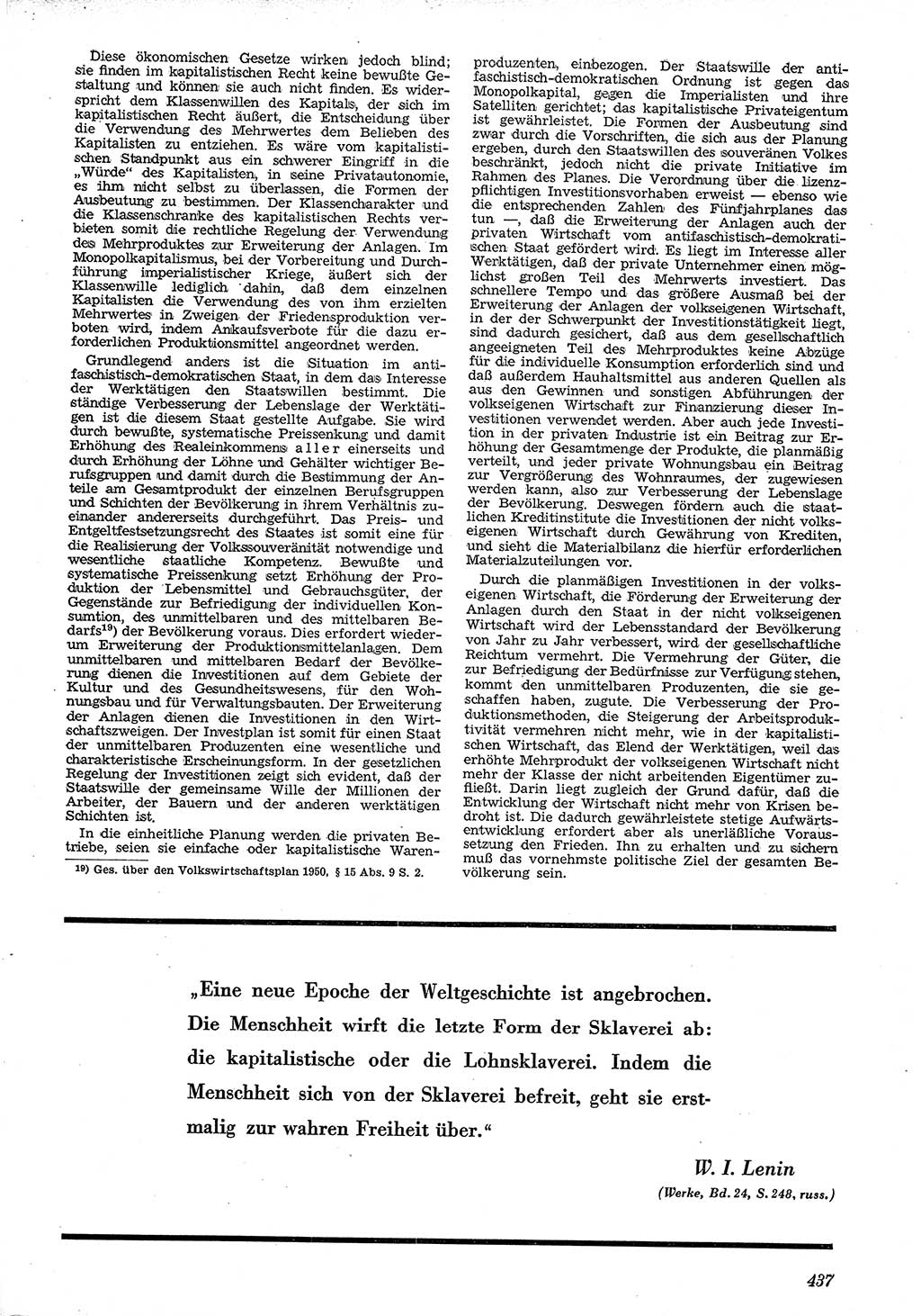 Neue Justiz (NJ), Zeitschrift für Recht und Rechtswissenschaft [Deutsche Demokratische Republik (DDR)], 4. Jahrgang 1950, Seite 437 (NJ DDR 1950, S. 437)