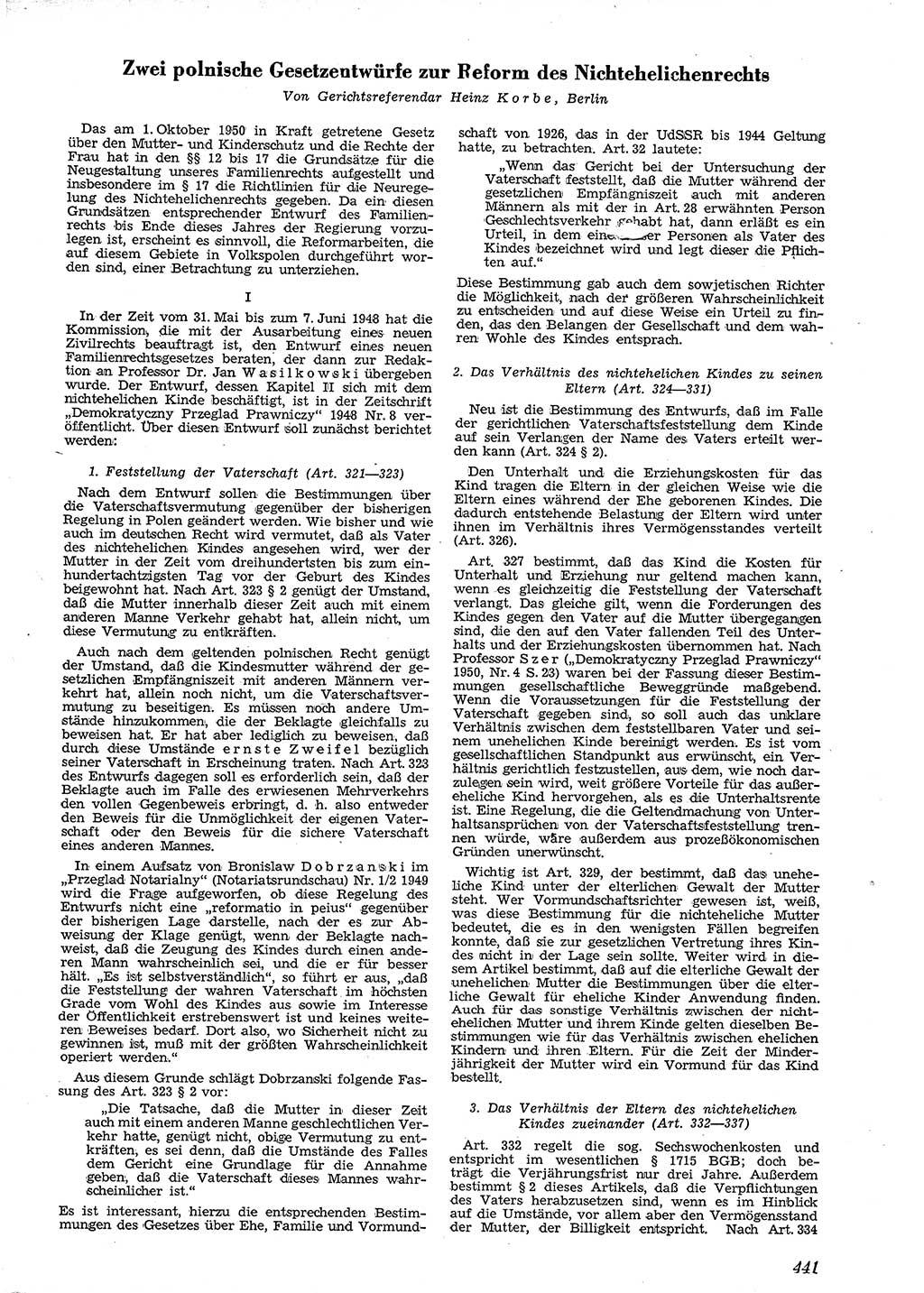 Neue Justiz (NJ), Zeitschrift für Recht und Rechtswissenschaft [Deutsche Demokratische Republik (DDR)], 4. Jahrgang 1950, Seite 441 (NJ DDR 1950, S. 441)