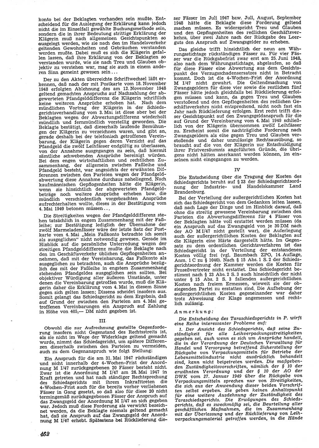 Neue Justiz (NJ), Zeitschrift für Recht und Rechtswissenschaft [Deutsche Demokratische Republik (DDR)], 4. Jahrgang 1950, Seite 462 (NJ DDR 1950, S. 462)