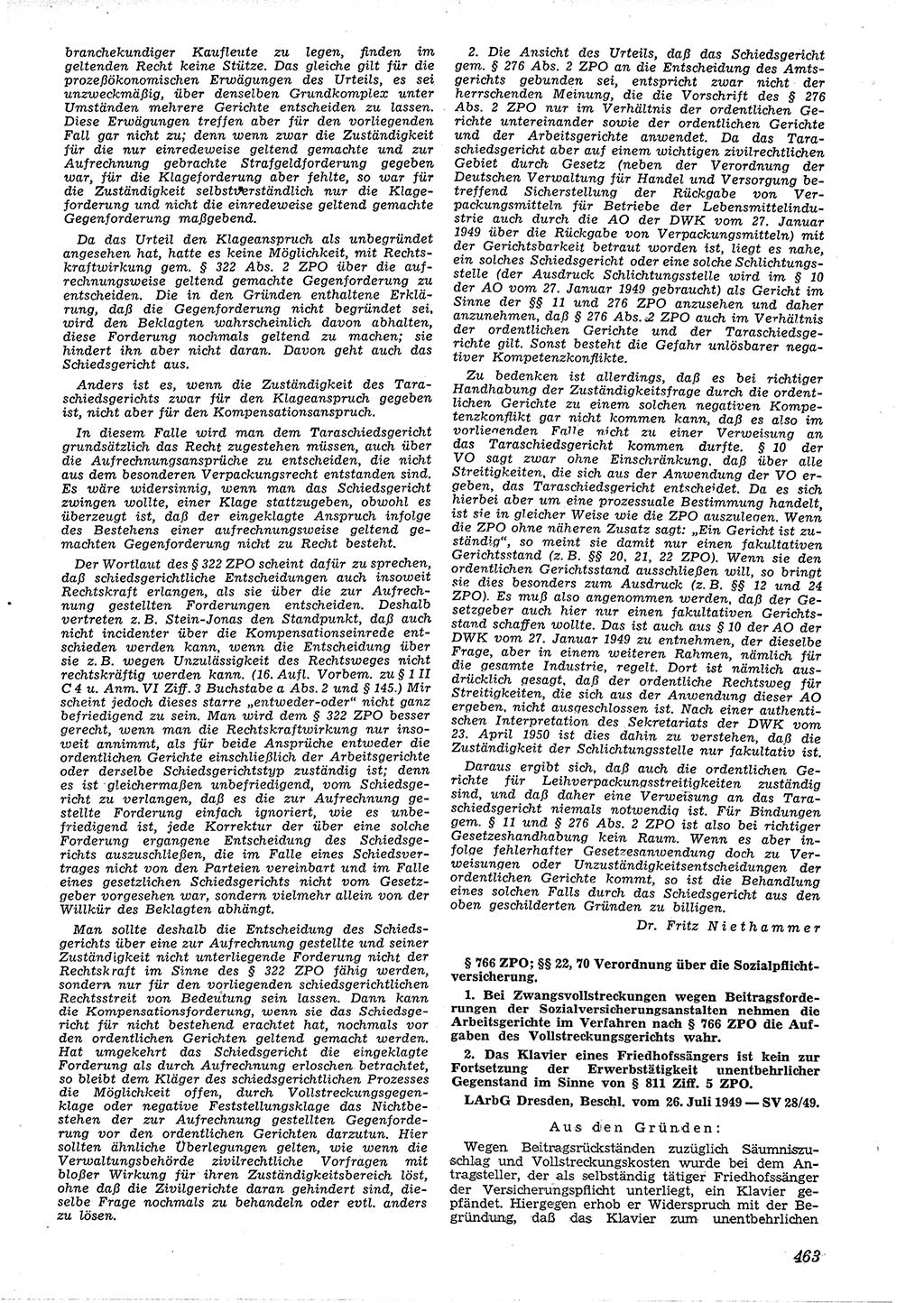 Neue Justiz (NJ), Zeitschrift für Recht und Rechtswissenschaft [Deutsche Demokratische Republik (DDR)], 4. Jahrgang 1950, Seite 463 (NJ DDR 1950, S. 463)
