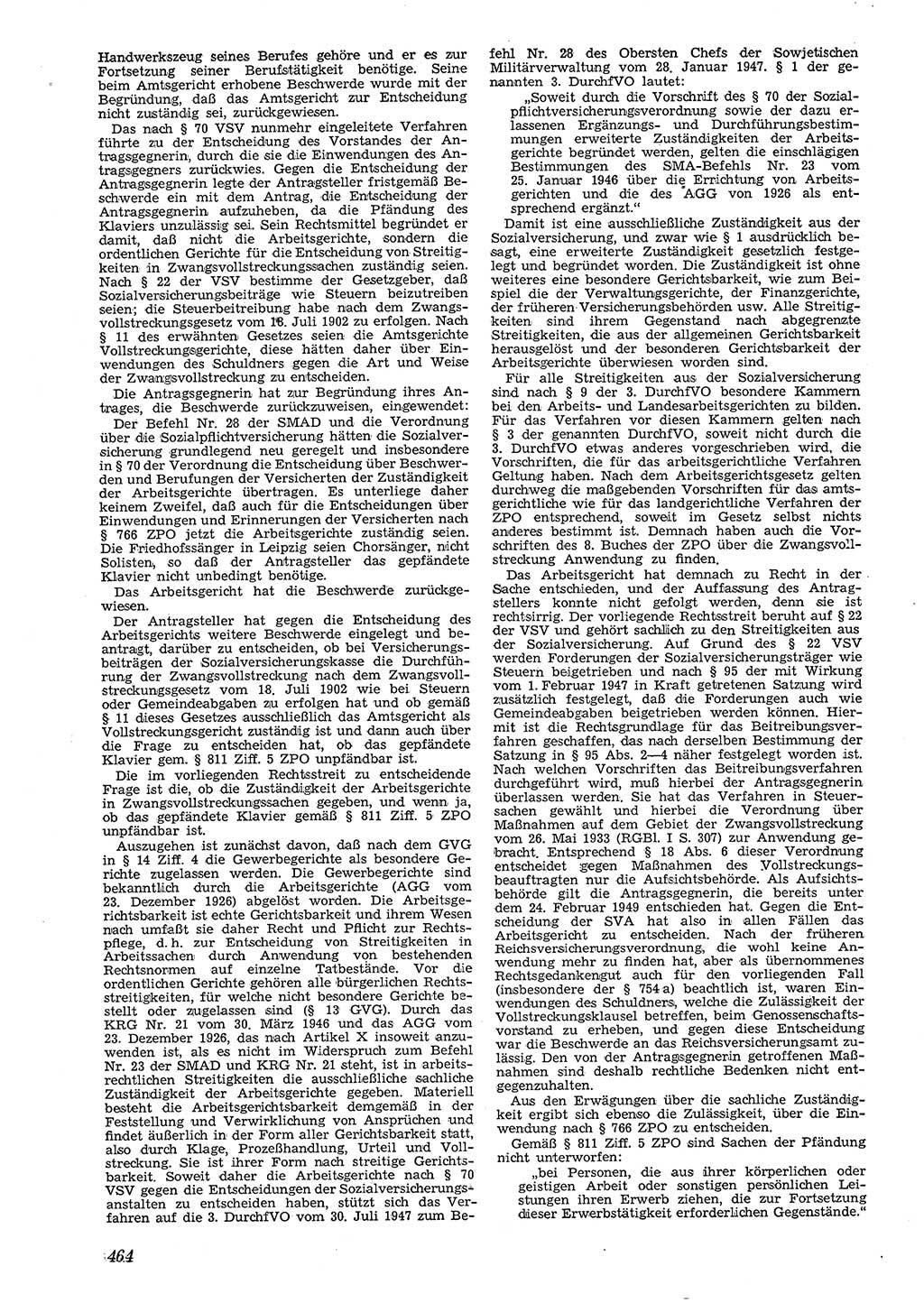 Neue Justiz (NJ), Zeitschrift für Recht und Rechtswissenschaft [Deutsche Demokratische Republik (DDR)], 4. Jahrgang 1950, Seite 464 (NJ DDR 1950, S. 464)