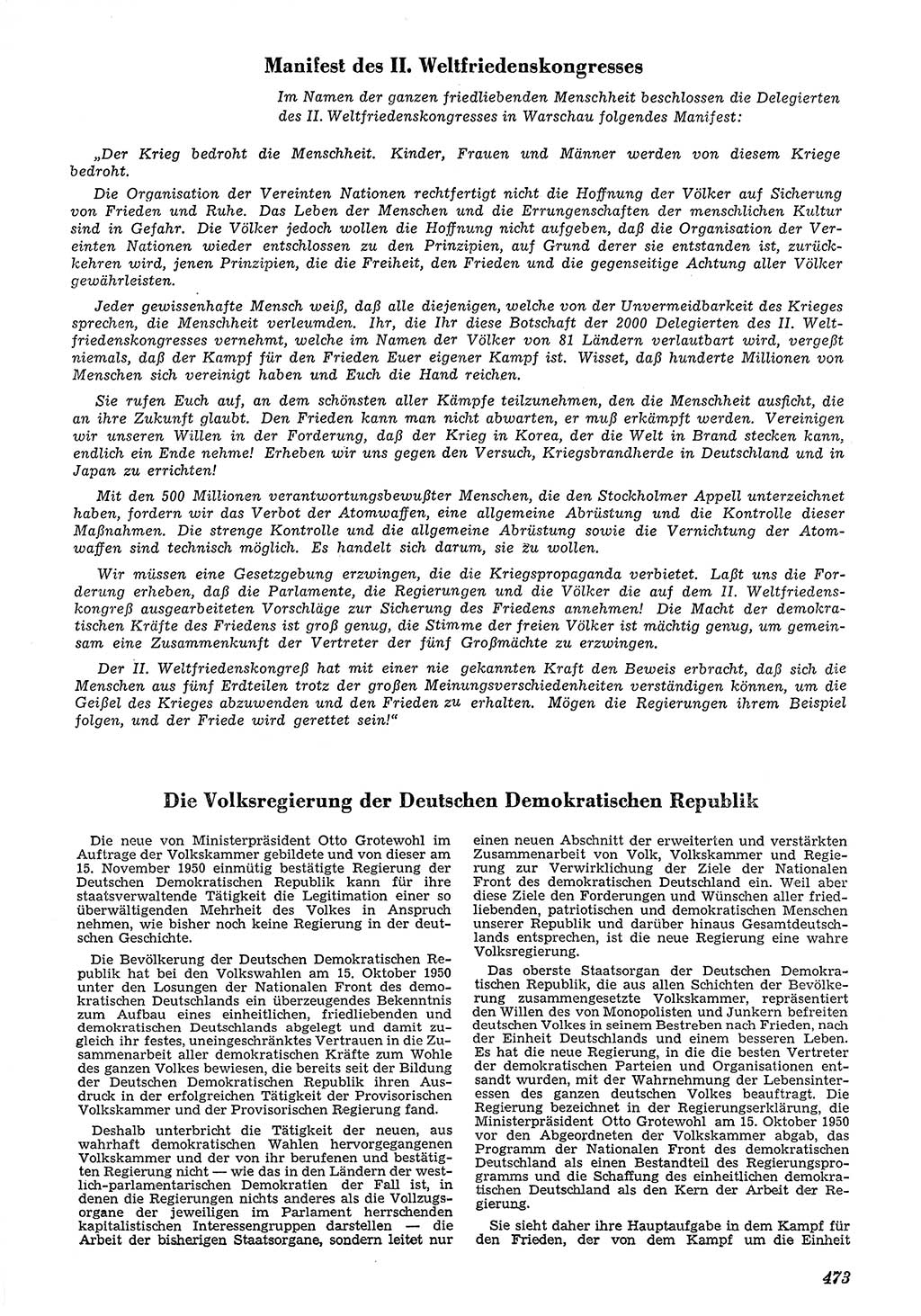 Neue Justiz (NJ), Zeitschrift für Recht und Rechtswissenschaft [Deutsche Demokratische Republik (DDR)], 4. Jahrgang 1950, Seite 473 (NJ DDR 1950, S. 473)