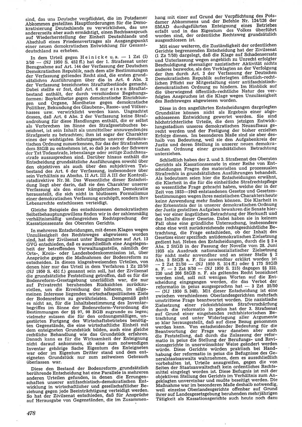 Neue Justiz (NJ), Zeitschrift für Recht und Rechtswissenschaft [Deutsche Demokratische Republik (DDR)], 4. Jahrgang 1950, Seite 478 (NJ DDR 1950, S. 478)