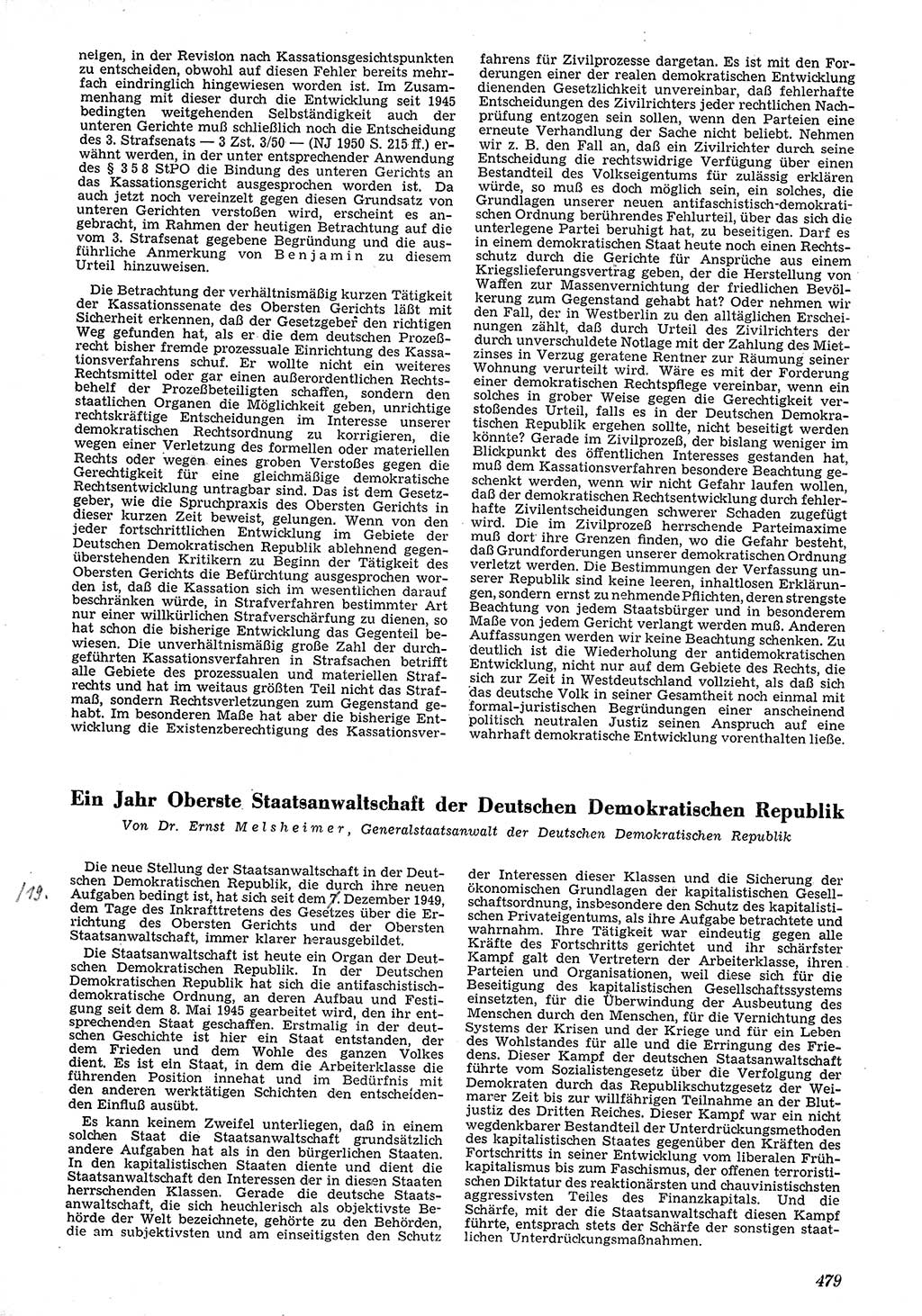 Neue Justiz (NJ), Zeitschrift für Recht und Rechtswissenschaft [Deutsche Demokratische Republik (DDR)], 4. Jahrgang 1950, Seite 479 (NJ DDR 1950, S. 479)