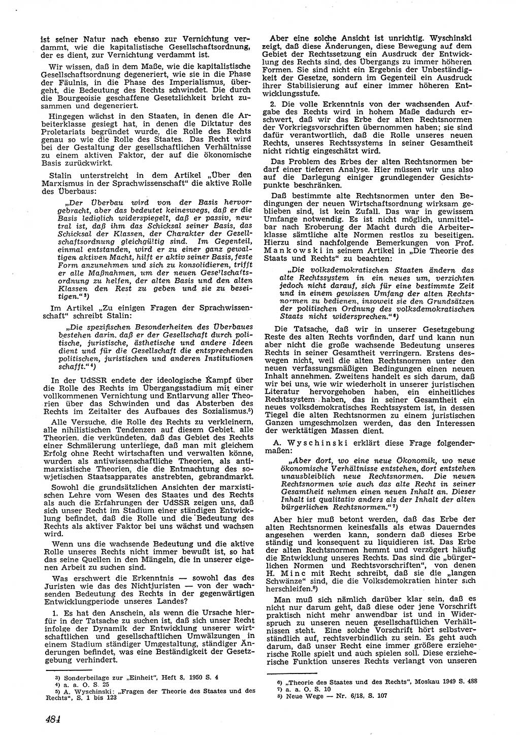 Neue Justiz (NJ), Zeitschrift für Recht und Rechtswissenschaft [Deutsche Demokratische Republik (DDR)], 4. Jahrgang 1950, Seite 484 (NJ DDR 1950, S. 484)