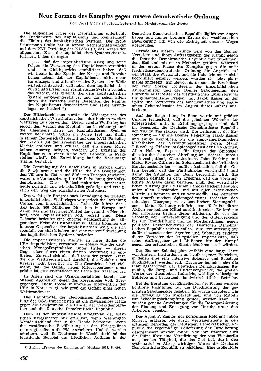 Neue Justiz (NJ), Zeitschrift für Recht und Rechtswissenschaft [Deutsche Demokratische Republik (DDR)], 4. Jahrgang 1950, Seite 486 (NJ DDR 1950, S. 486)