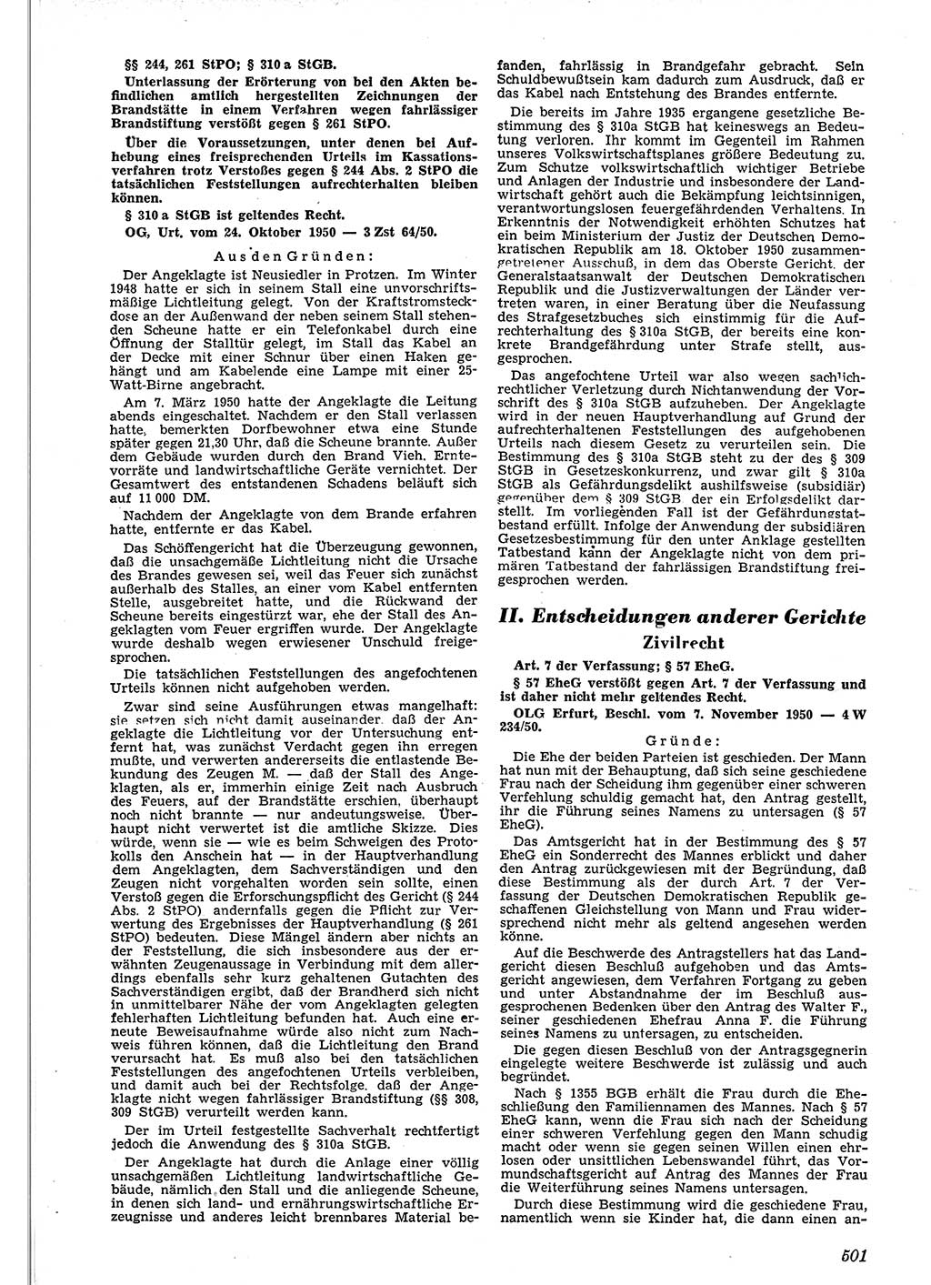 Neue Justiz (NJ), Zeitschrift für Recht und Rechtswissenschaft [Deutsche Demokratische Republik (DDR)], 4. Jahrgang 1950, Seite 501 (NJ DDR 1950, S. 501)