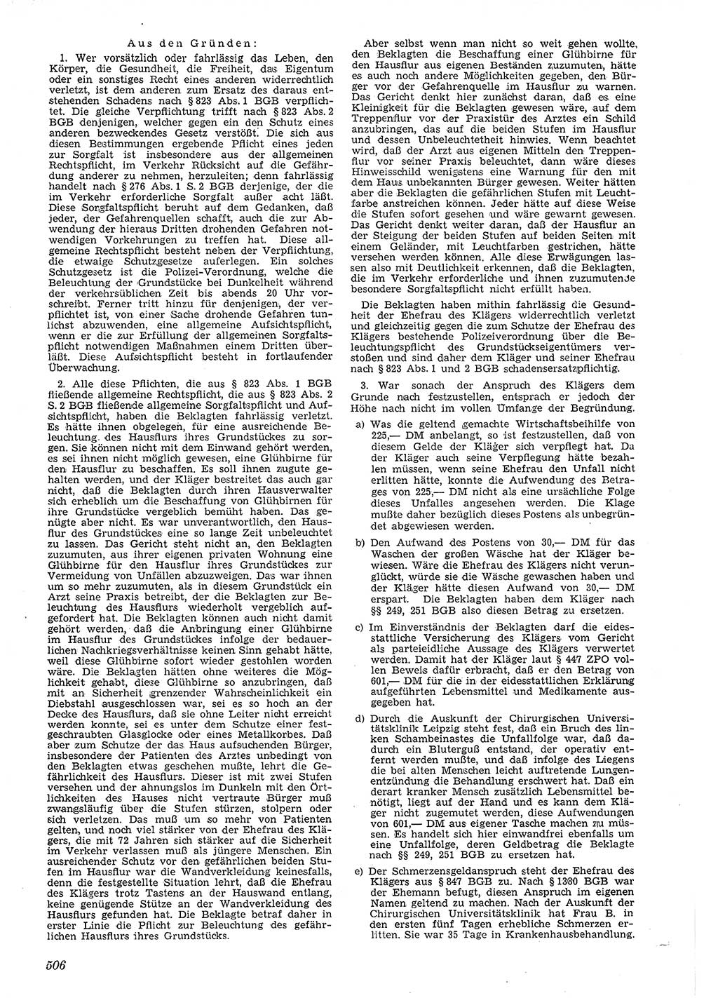 Neue Justiz (NJ), Zeitschrift für Recht und Rechtswissenschaft [Deutsche Demokratische Republik (DDR)], 4. Jahrgang 1950, Seite 506 (NJ DDR 1950, S. 506)