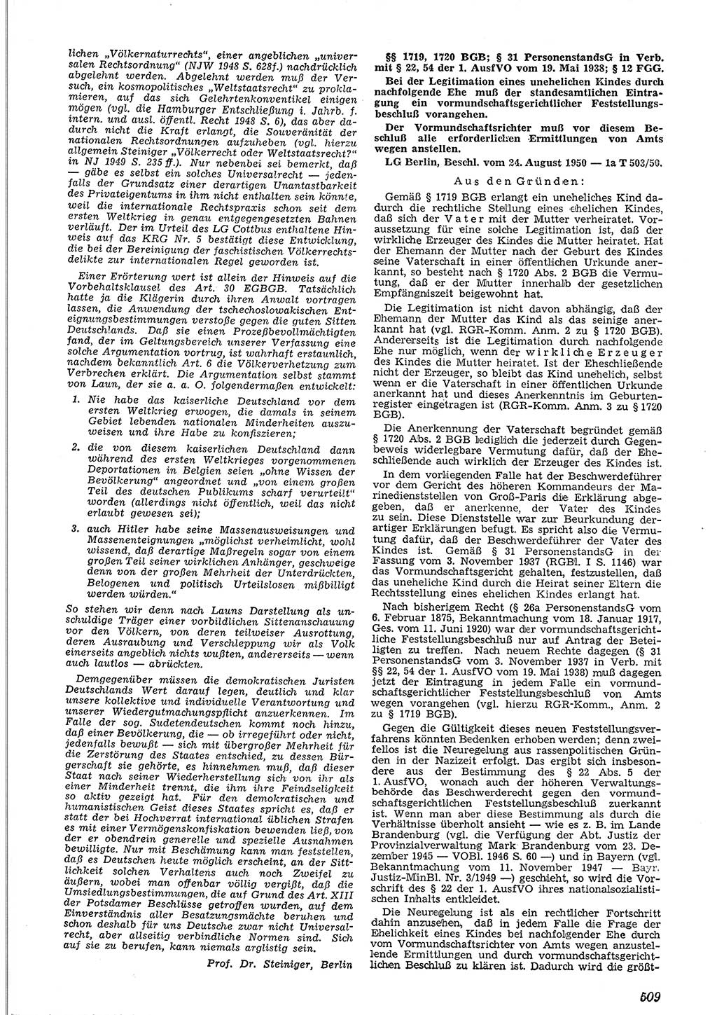 Neue Justiz (NJ), Zeitschrift für Recht und Rechtswissenschaft [Deutsche Demokratische Republik (DDR)], 4. Jahrgang 1950, Seite 509 (NJ DDR 1950, S. 509)