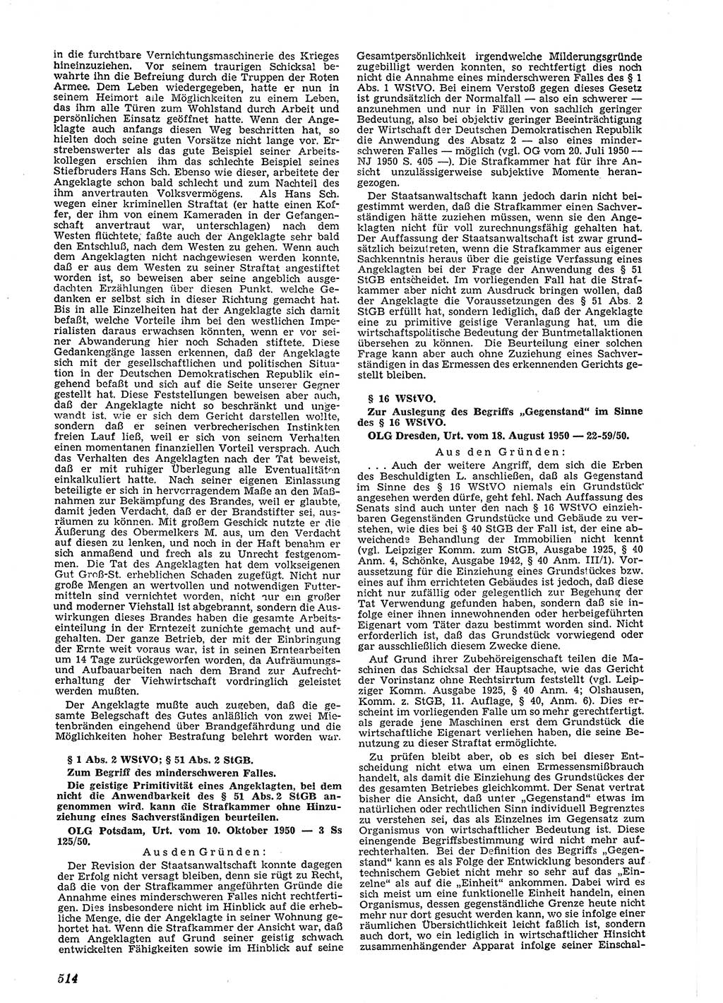 Neue Justiz (NJ), Zeitschrift für Recht und Rechtswissenschaft [Deutsche Demokratische Republik (DDR)], 4. Jahrgang 1950, Seite 514 (NJ DDR 1950, S. 514)