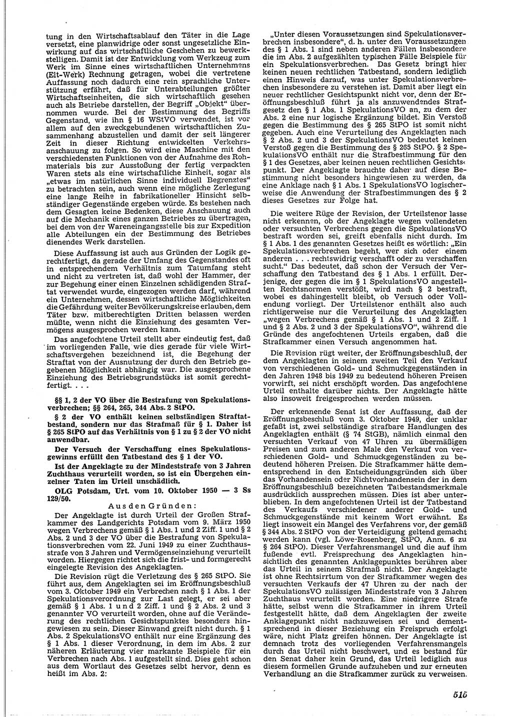 Neue Justiz (NJ), Zeitschrift für Recht und Rechtswissenschaft [Deutsche Demokratische Republik (DDR)], 4. Jahrgang 1950, Seite 515 (NJ DDR 1950, S. 515)