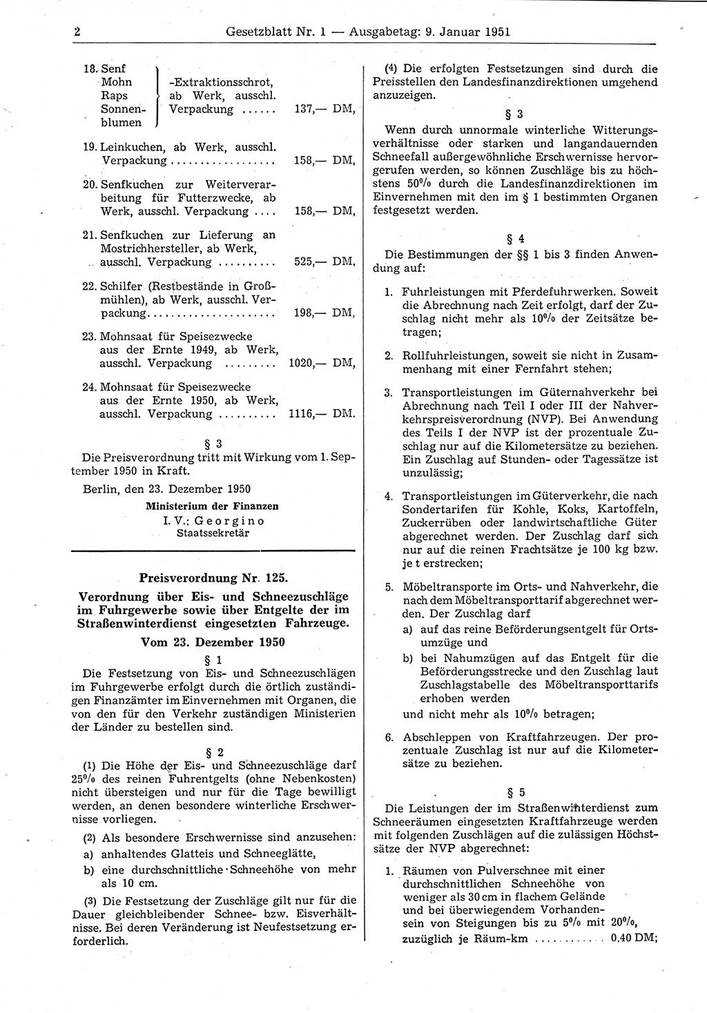 Gesetzblatt (GBl.) der Deutschen Demokratischen Republik (DDR) 1951, Seite 2 (GBl. DDR 1951, S. 2)