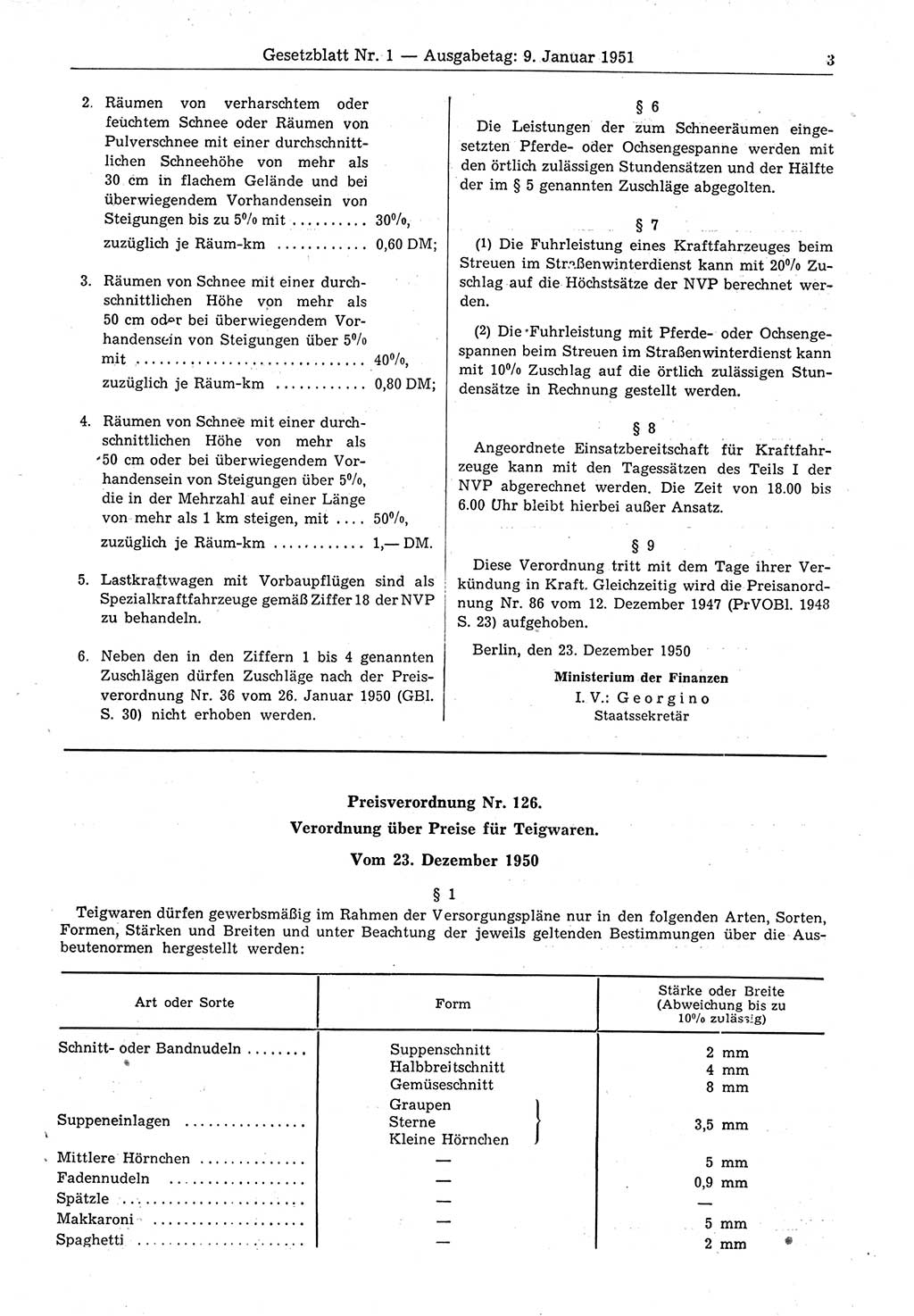 Gesetzblatt (GBl.) der Deutschen Demokratischen Republik (DDR) 1951, Seite 3 (GBl. DDR 1951, S. 3)