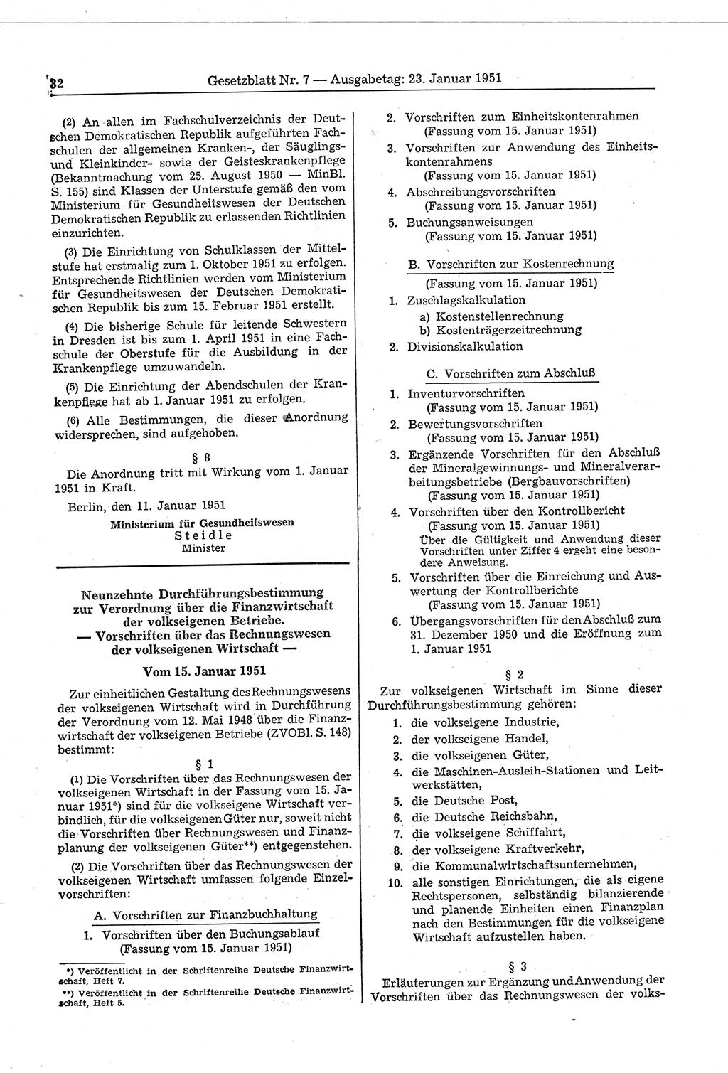 Gesetzblatt (GBl.) der Deutschen Demokratischen Republik (DDR) 1951, Seite 30 (GBl. DDR 1951, S. 30)