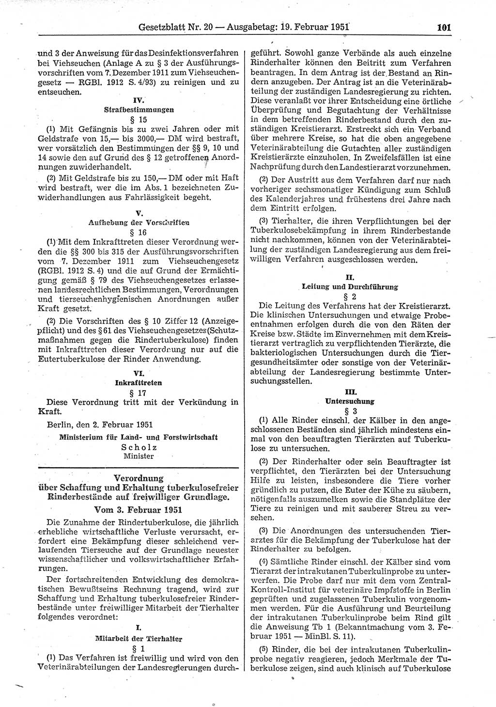 Gesetzblatt (GBl.) der Deutschen Demokratischen Republik (DDR) 1951, Seite 101 (GBl. DDR 1951, S. 101)