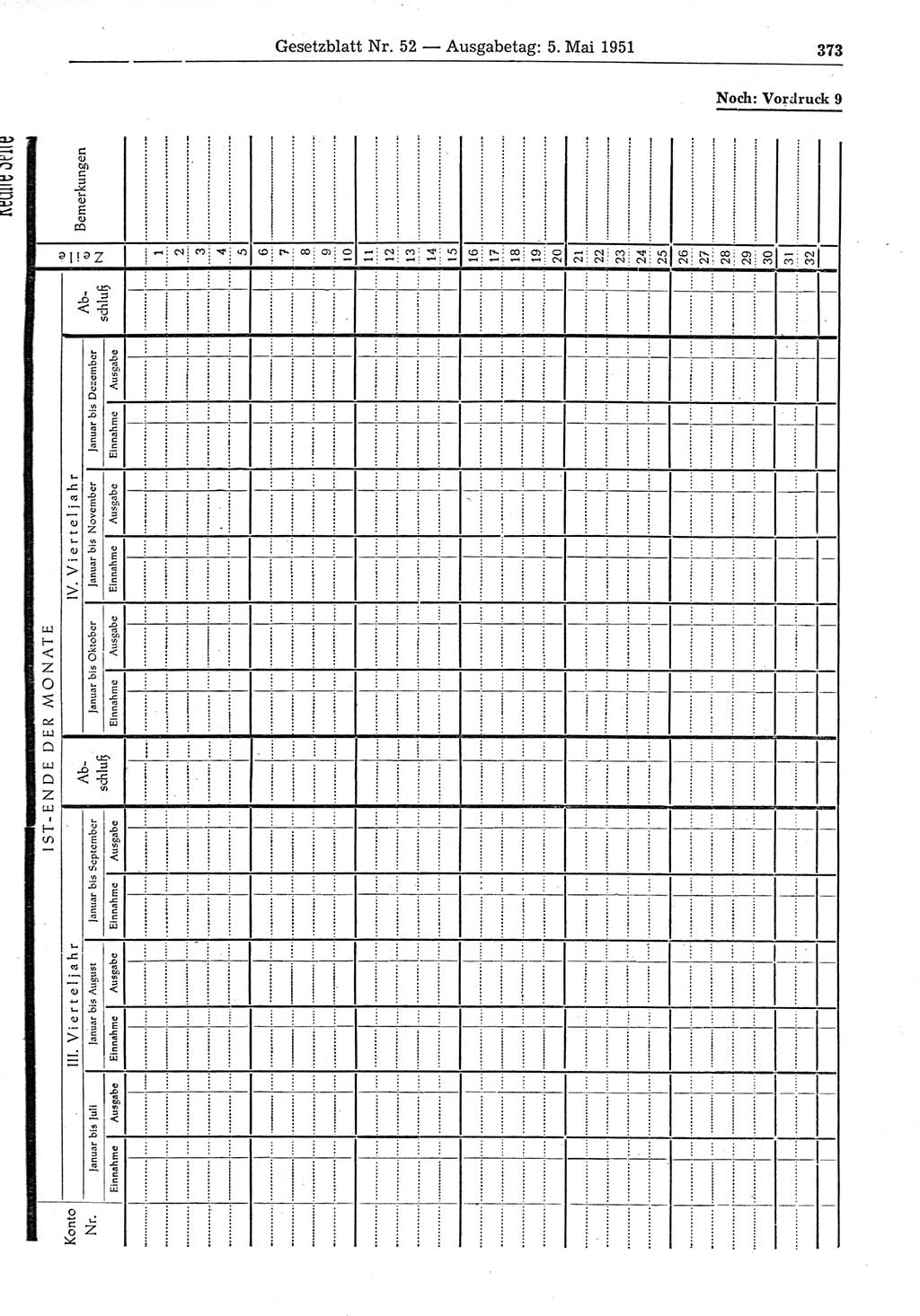 Gesetzblatt (GBl.) der Deutschen Demokratischen Republik (DDR) 1951, Seite 373 (GBl. DDR 1951, S. 373)