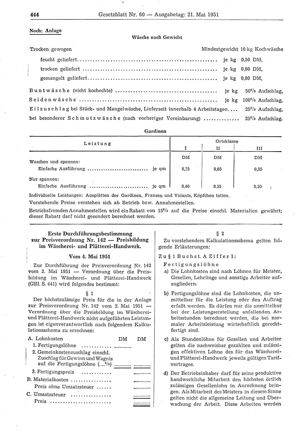 Gesetzblatt (GBl.) der Deutschen Demokratischen Republik (DDR) 1951, Seite 444 (GBl. DDR 1951, S. 444)