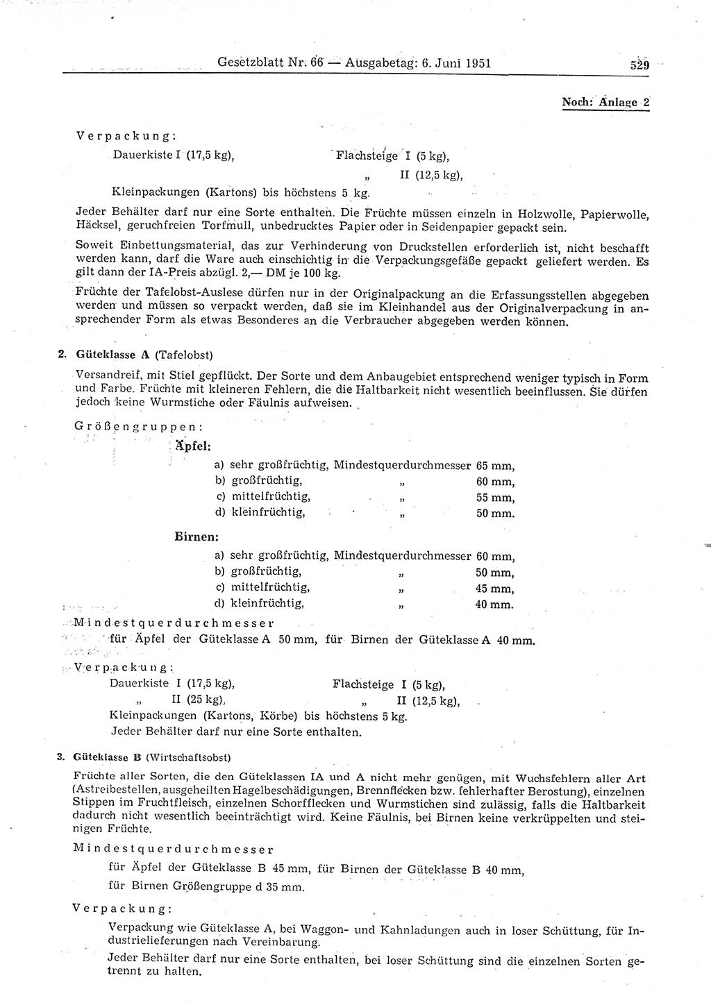 Gesetzblatt (GBl.) der Deutschen Demokratischen Republik (DDR) 1951, Seite 529 (GBl. DDR 1951, S. 529)