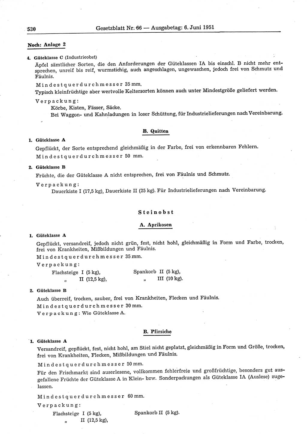 Gesetzblatt (GBl.) der Deutschen Demokratischen Republik (DDR) 1951, Seite 530 (GBl. DDR 1951, S. 530)