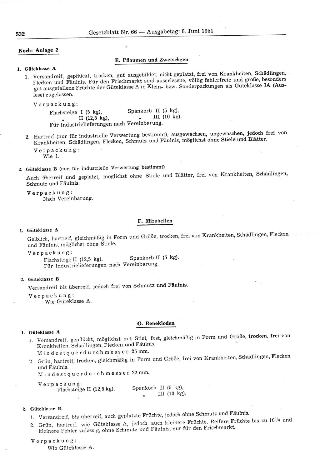 Gesetzblatt (GBl.) der Deutschen Demokratischen Republik (DDR) 1951, Seite 532 (GBl. DDR 1951, S. 532)