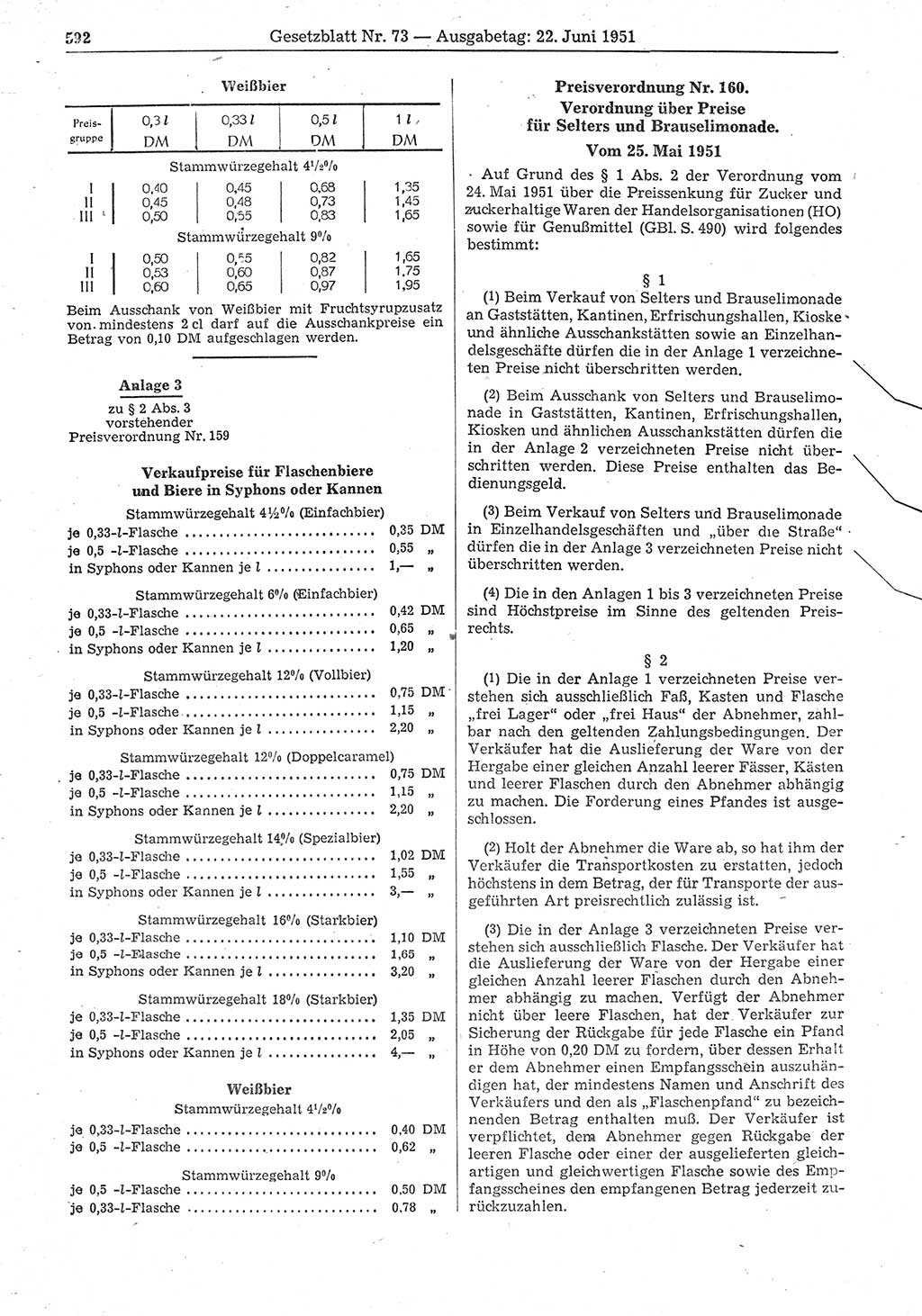Gesetzblatt (GBl.) der Deutschen Demokratischen Republik (DDR) 1951, Seite 592 (GBl. DDR 1951, S. 592)