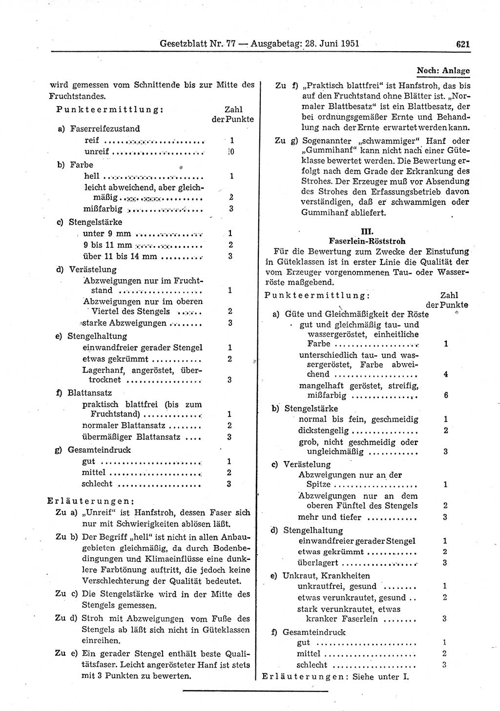 Gesetzblatt (GBl.) der Deutschen Demokratischen Republik (DDR) 1951, Seite 621 (GBl. DDR 1951, S. 621)