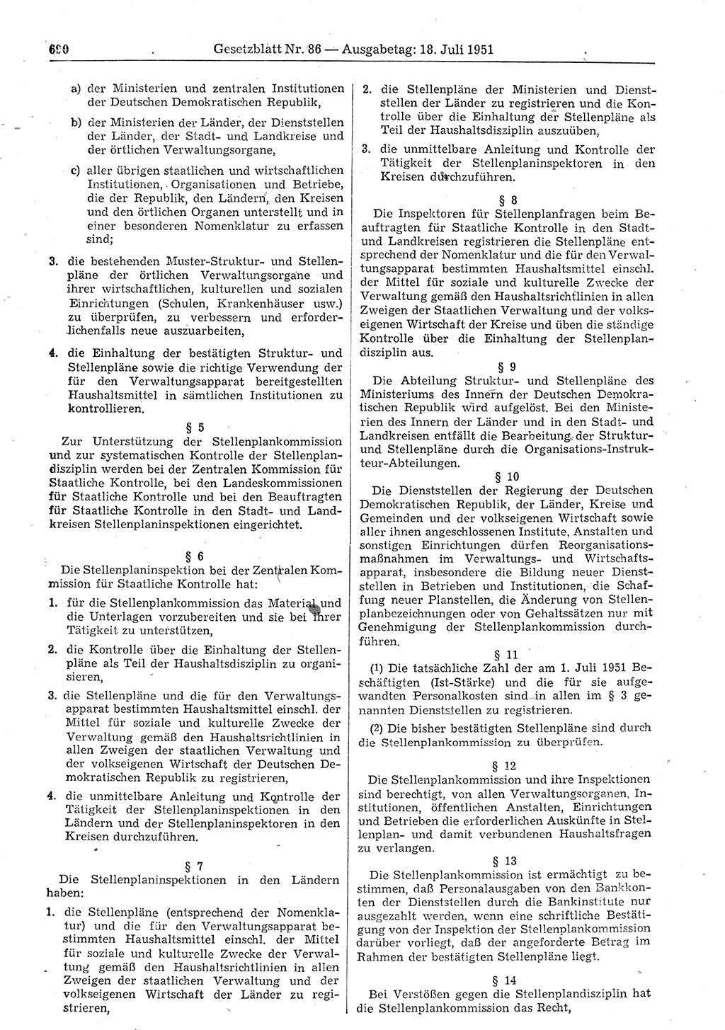 Gesetzblatt (GBl.) der Deutschen Demokratischen Republik (DDR) 1951, Seite 690 (GBl. DDR 1951, S. 690)