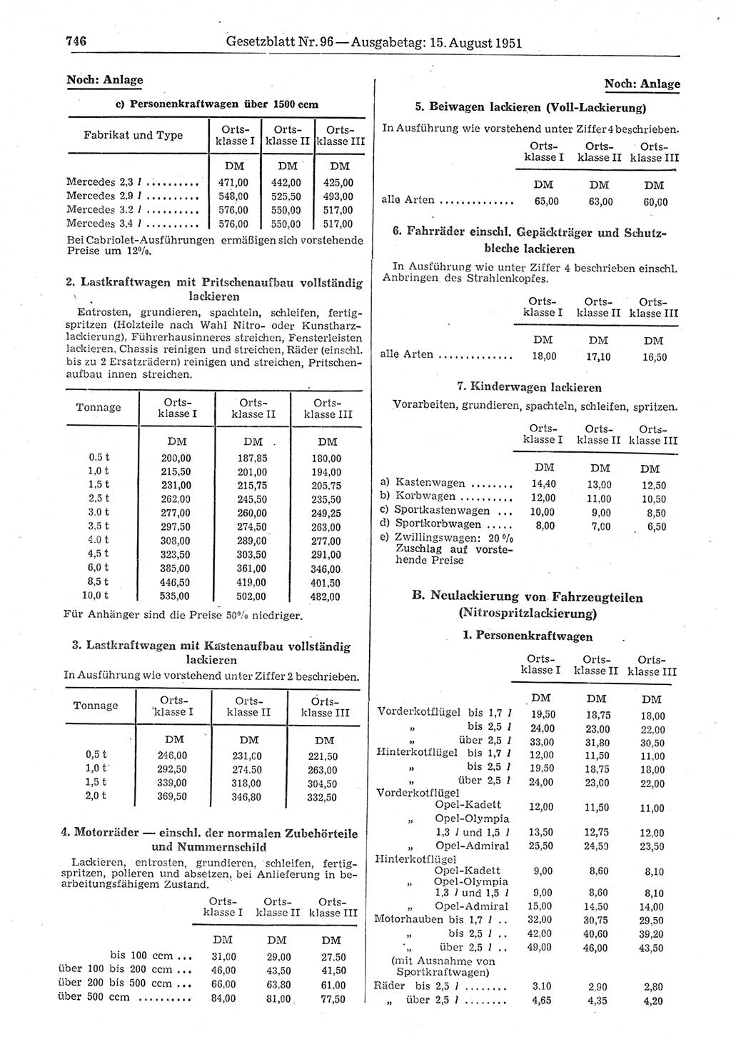 Gesetzblatt (GBl.) der Deutschen Demokratischen Republik (DDR) 1951, Seite 746 (GBl. DDR 1951, S. 746)