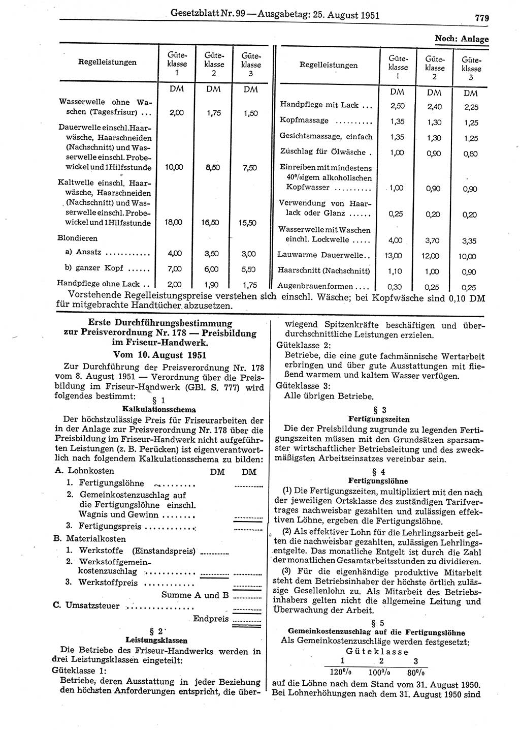 Gesetzblatt (GBl.) der Deutschen Demokratischen Republik (DDR) 1951, Seite 779 (GBl. DDR 1951, S. 779)