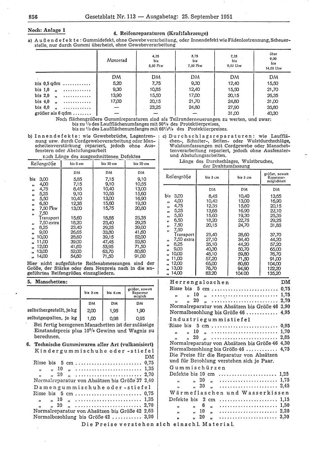 Gesetzblatt (GBl.) der Deutschen Demokratischen Republik (DDR) 1951, Seite 856 (GBl. DDR 1951, S. 856)