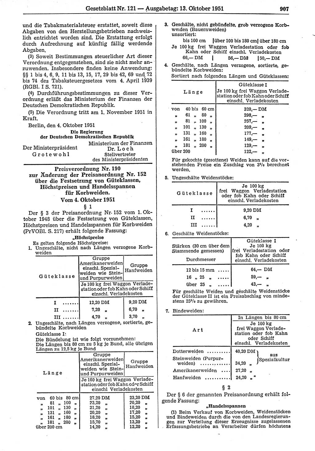 Gesetzblatt (GBl.) der Deutschen Demokratischen Republik (DDR) 1951, Seite 907 (GBl. DDR 1951, S. 907)