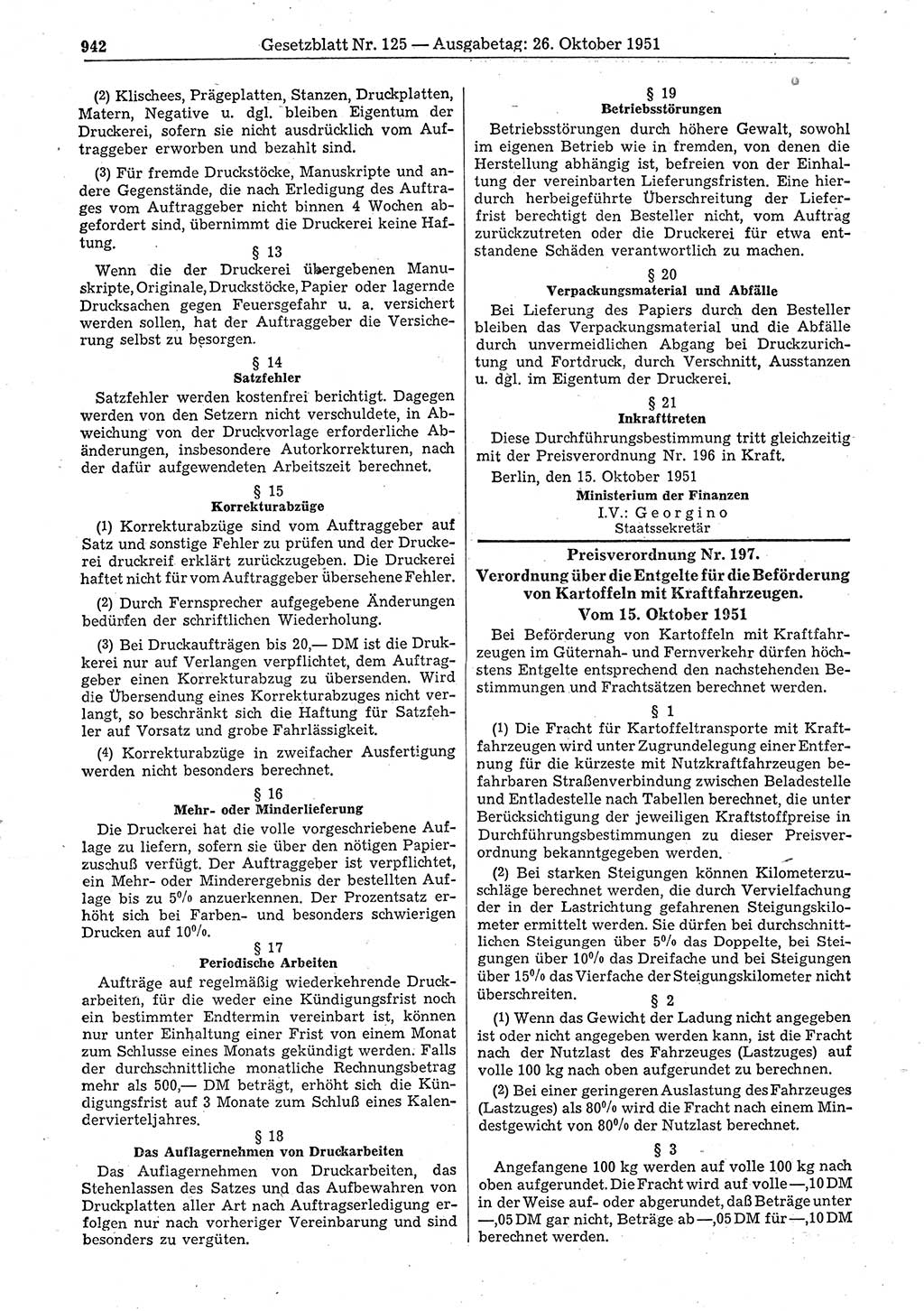 Gesetzblatt (GBl.) der Deutschen Demokratischen Republik (DDR) 1951, Seite 942 (GBl. DDR 1951, S. 942)