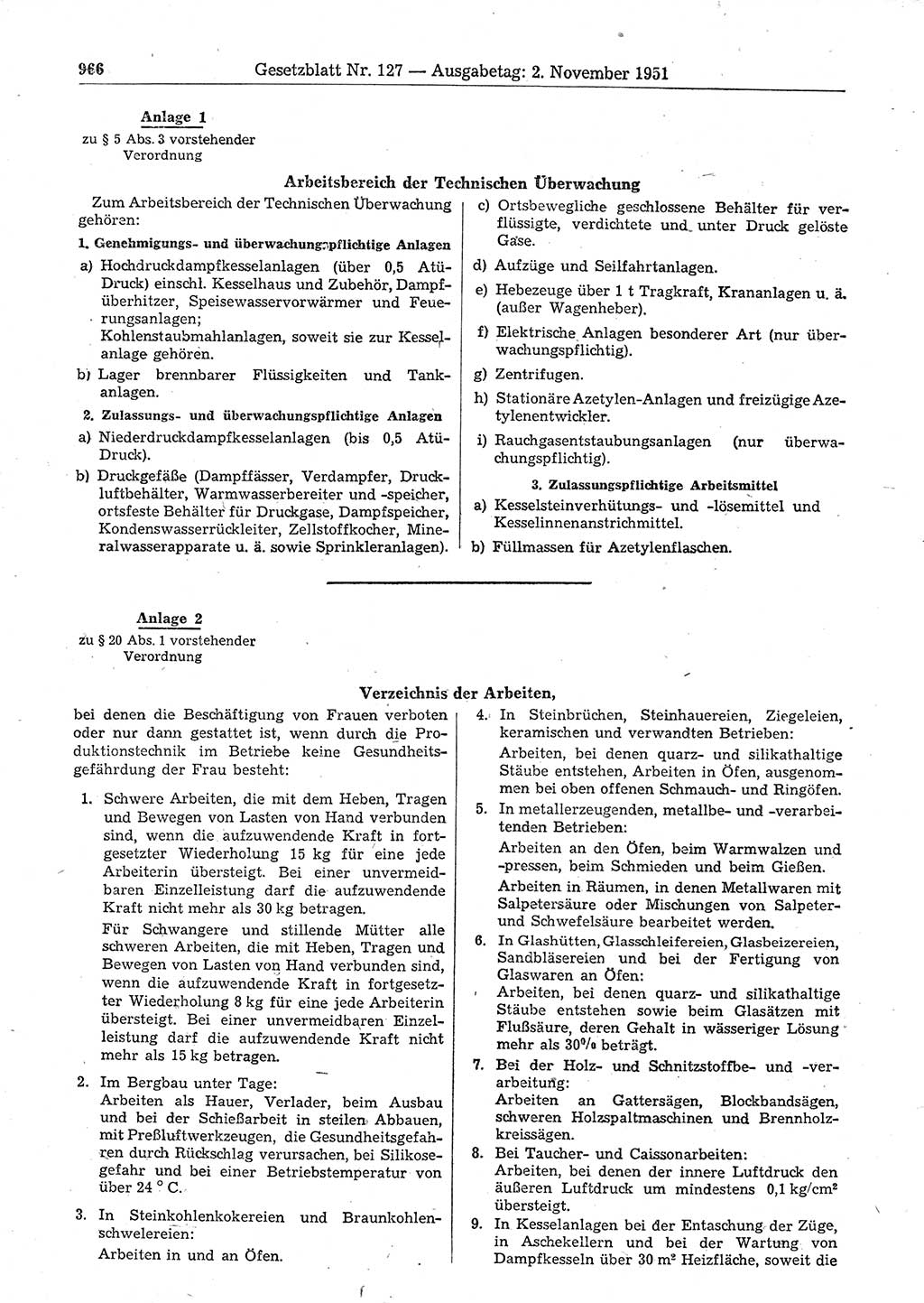 Gesetzblatt (GBl.) der Deutschen Demokratischen Republik (DDR) 1951, Seite 966 (GBl. DDR 1951, S. 966)