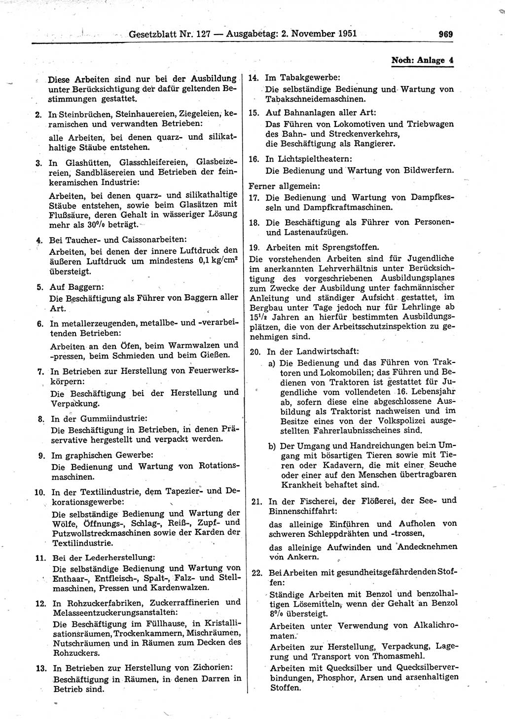 Gesetzblatt (GBl.) der Deutschen Demokratischen Republik (DDR) 1951, Seite 969 (GBl. DDR 1951, S. 969)