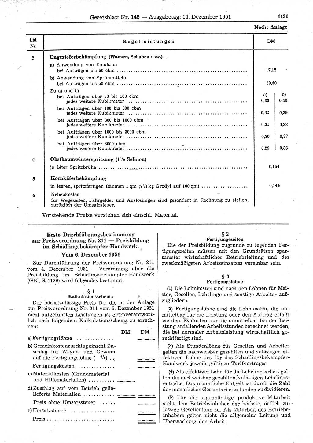 Gesetzblatt (GBl.) der Deutschen Demokratischen Republik (DDR) 1951, Seite 1131 (GBl. DDR 1951, S. 1131)
