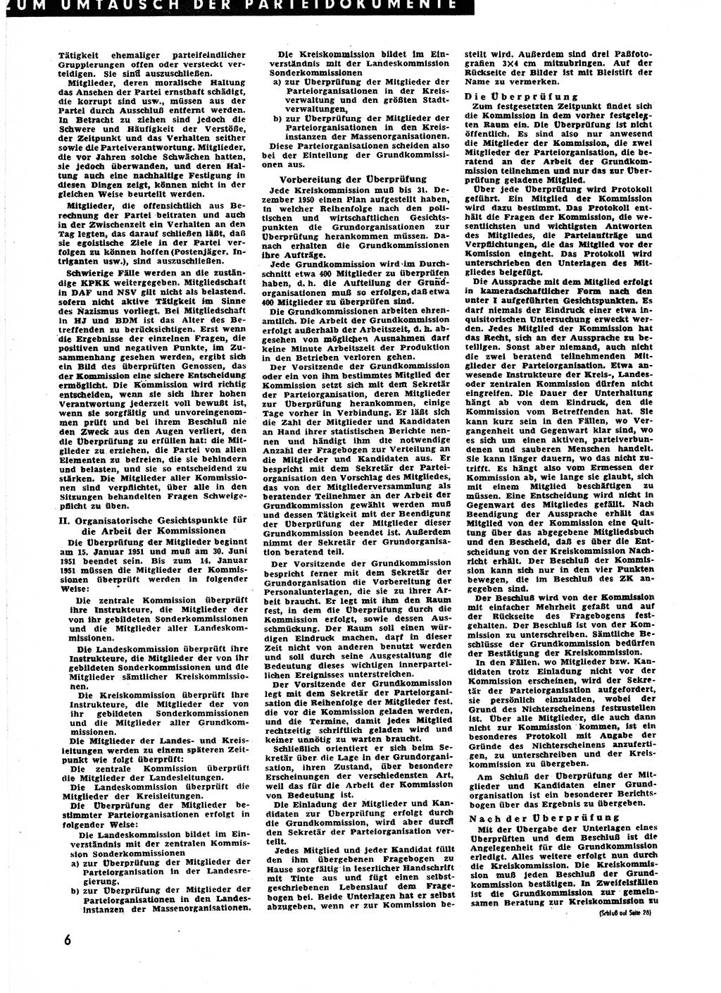 Neuer Weg (NW), Halbmonatsschrift für aktuelle Fragen der Arbeiterbewegung [Zentralkomitee (ZK) Sozialistische Einheitspartei Deutschlands (SED)], 6. Jahrgang [Deutsche Demokratische Republik (DDR)] 1951, Heft 1/6 (NW ZK SED DDR 1951, H. 1/6)
