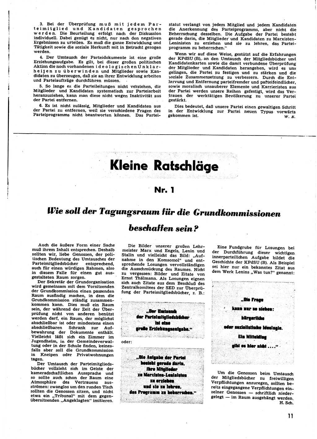 Neuer Weg (NW), Halbmonatsschrift für aktuelle Fragen der Arbeiterbewegung [Zentralkomitee (ZK) Sozialistische Einheitspartei Deutschlands (SED)], 6. Jahrgang [Deutsche Demokratische Republik (DDR)] 1951, Heft 1/11 (NW ZK SED DDR 1951, H. 1/11)